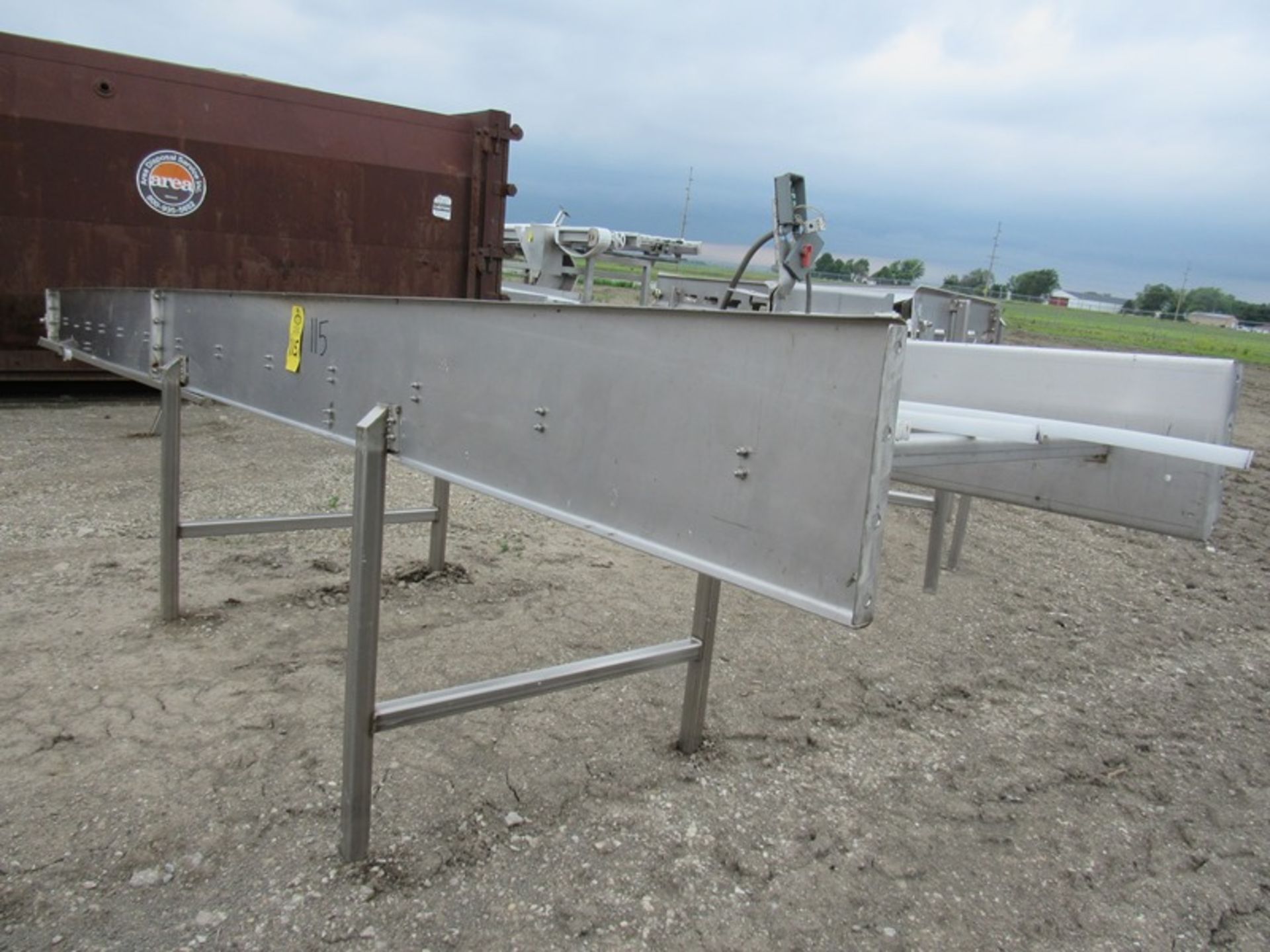 Stainless Steel Conveyor, 3" Wide X 20' Long, no drive (Loading Fee: $150.00 - Rigger: Norm
