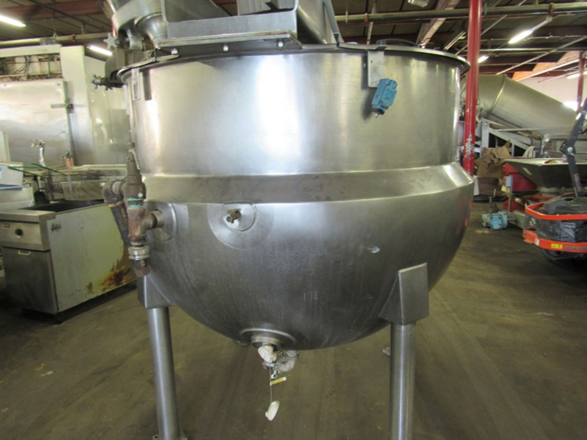Hamilton Stainless Steel Jacketed Kettle with side bottom scrape agitation, stainless steel mixer - Image 3 of 23