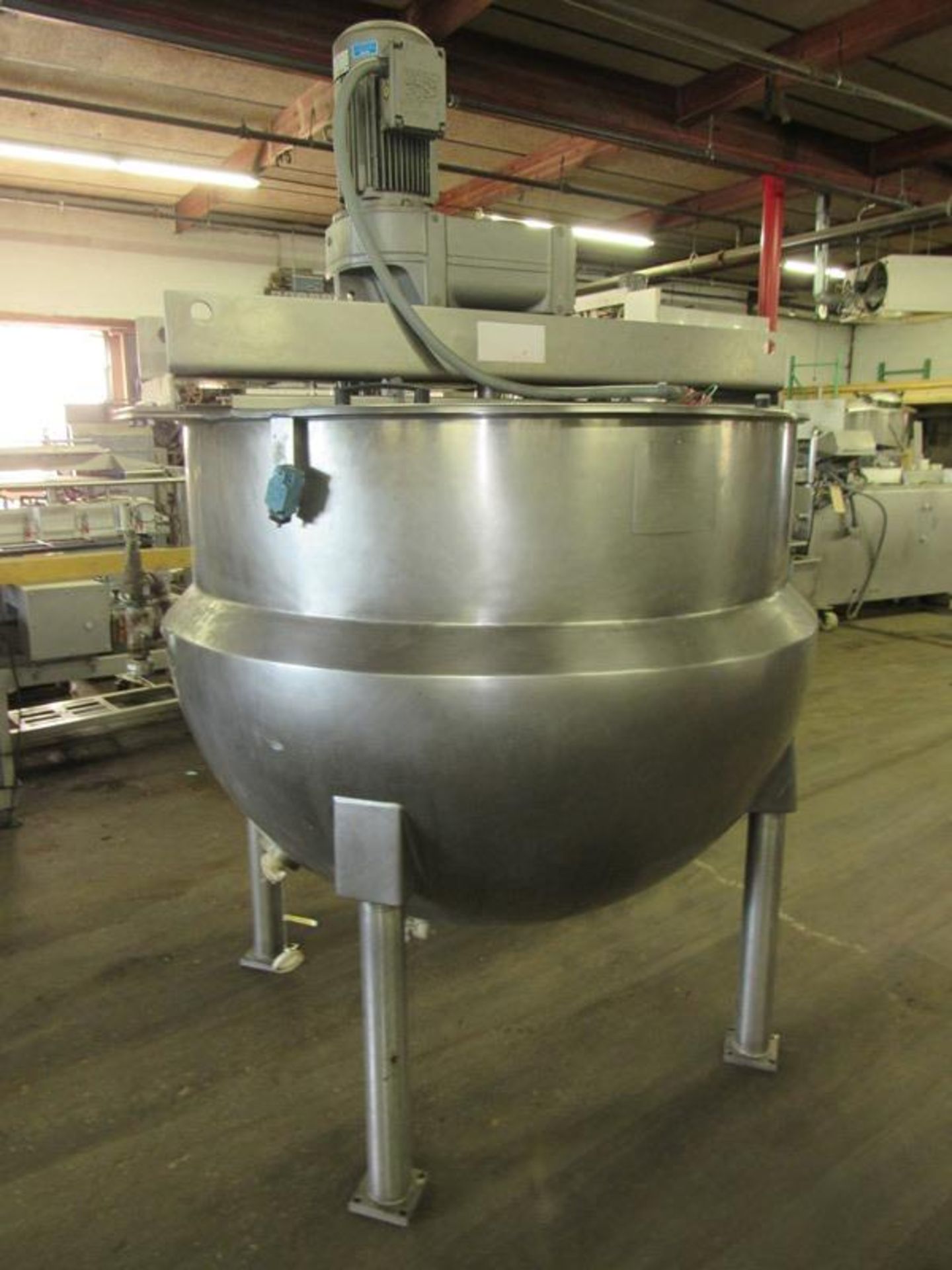 Hamilton Stainless Steel Jacketed Kettle with side bottom scrape agitation, stainless steel mixer - Image 2 of 23