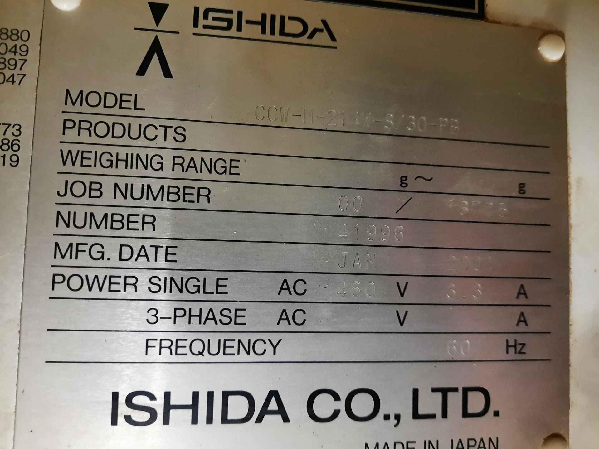 Ishida Mdl. CCW-M-214W-S/30-PB Stainless Steel 14 Dimpled Bucket Scale, Ser. #41996, Mfg. 1999, with - Image 5 of 5