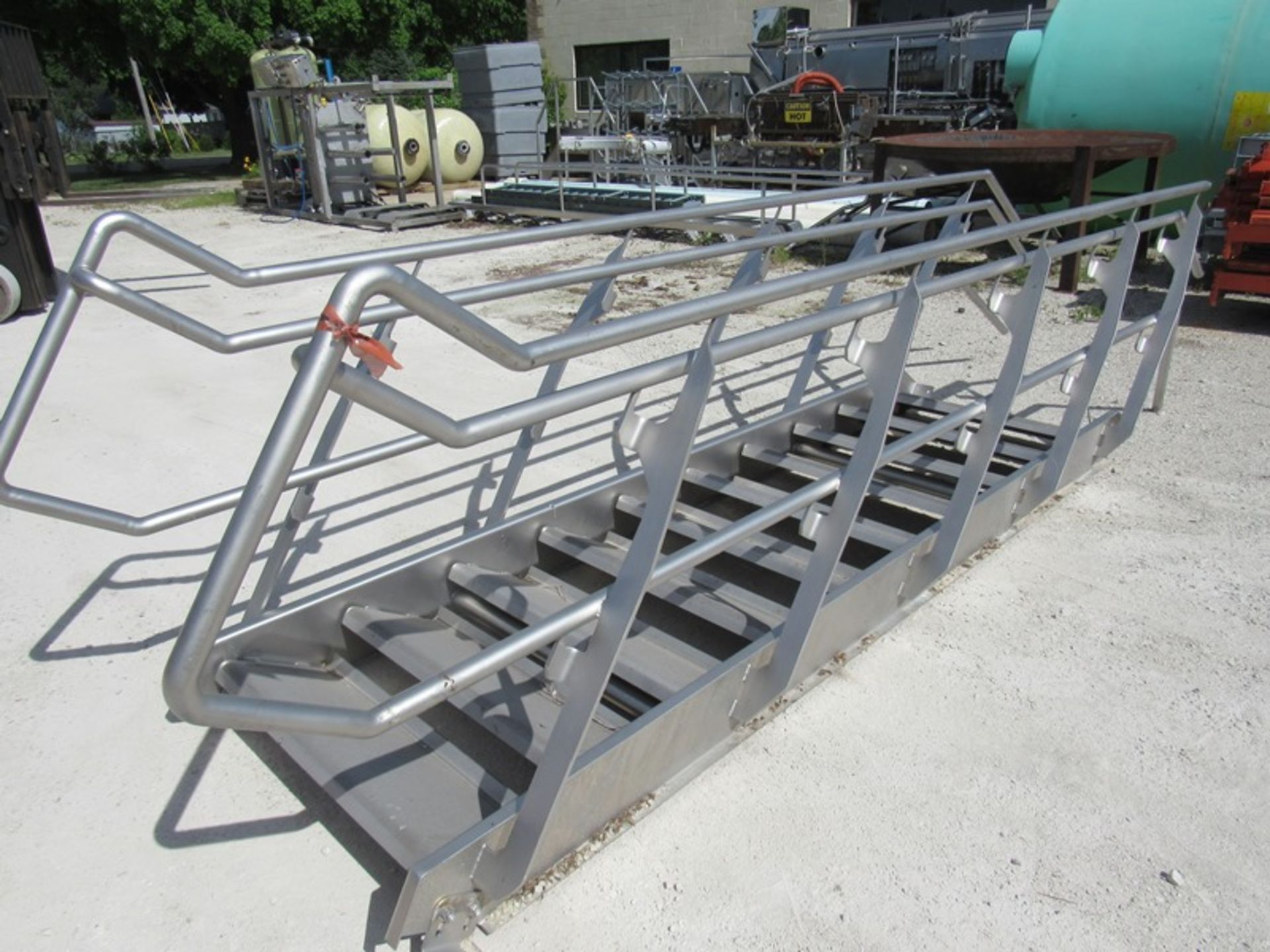 Stainless Steel Stairs with handrail, 3' W X 15' L, 10-stairs, Located in Sandwich, IL