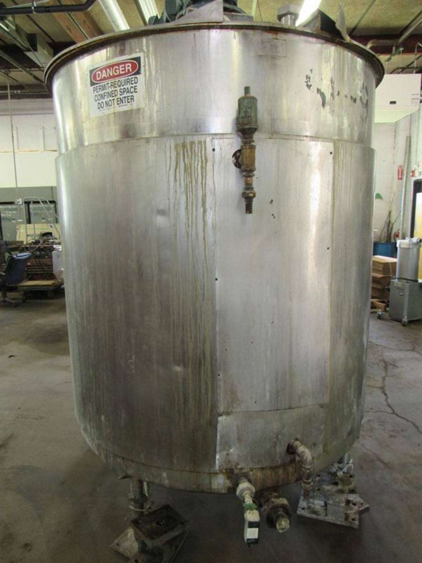 Groen Mdl. 800 Gal. Stainless Steel Jacketed Tank, 800 gallon capacity, 5' Dia. X 64" Deep with - Image 7 of 10