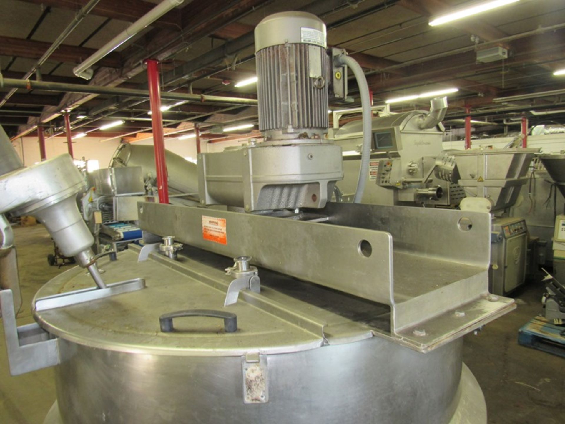 Hamilton Stainless Steel Jacketed Kettle with side bottom scrape agitation, stainless steel mixer - Image 7 of 23