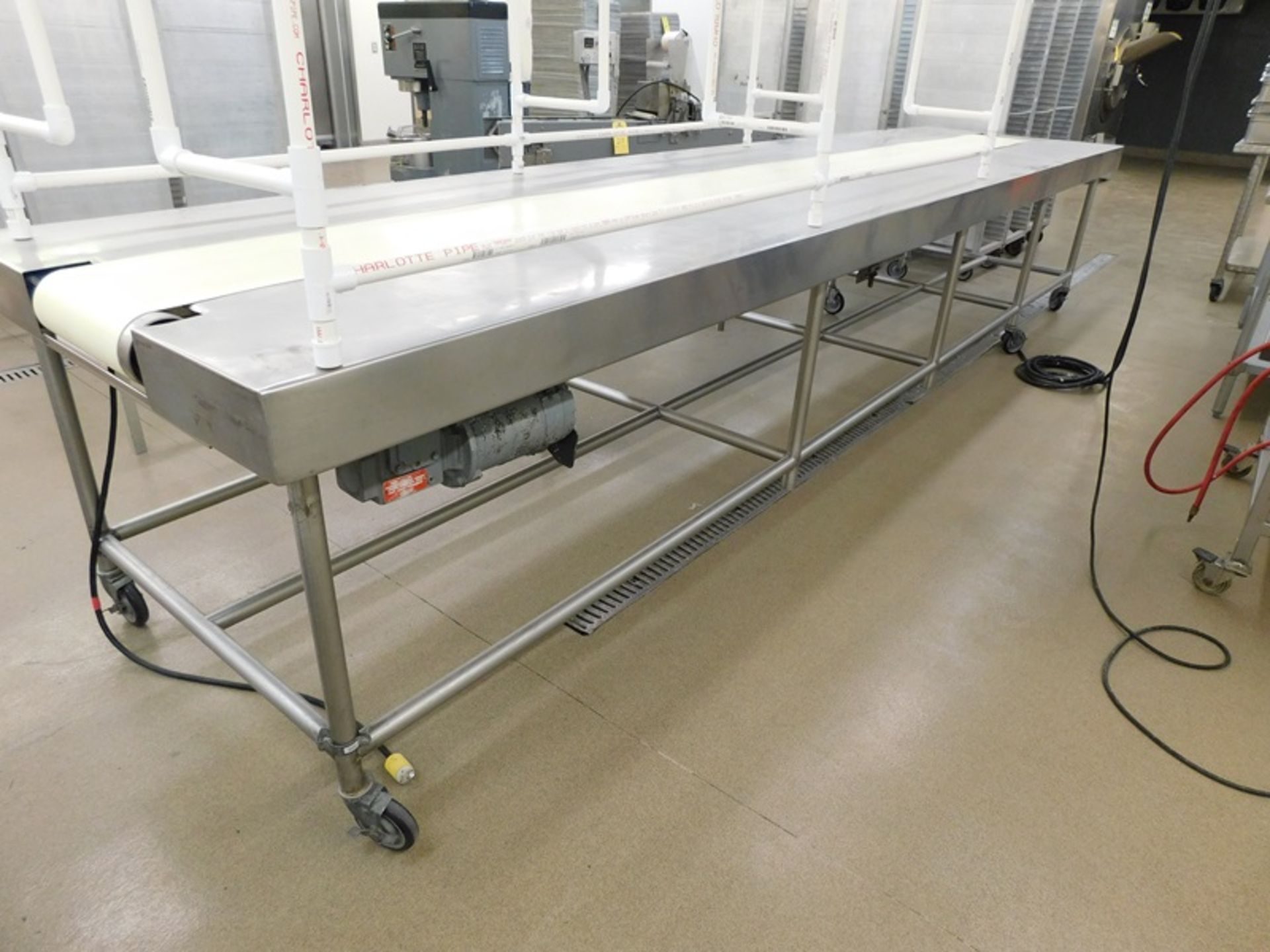 Stainless Steel Prep Conveyor Table, 192" X 43" X 36", with 12" center belt, 110 volts, Penta Drive - Image 3 of 5