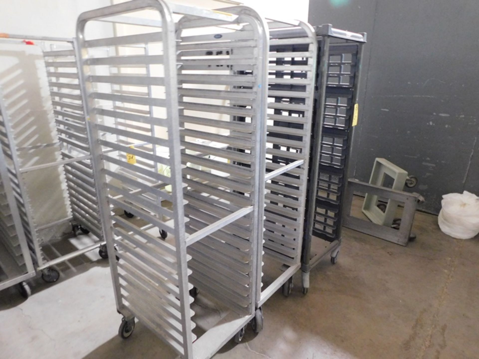 Lot (2) Aluminum Racks 26" X 18" X 80" & (1) Plastic Rack 26" X 18" X 80", 3" spacing - (Loading - Image 2 of 3