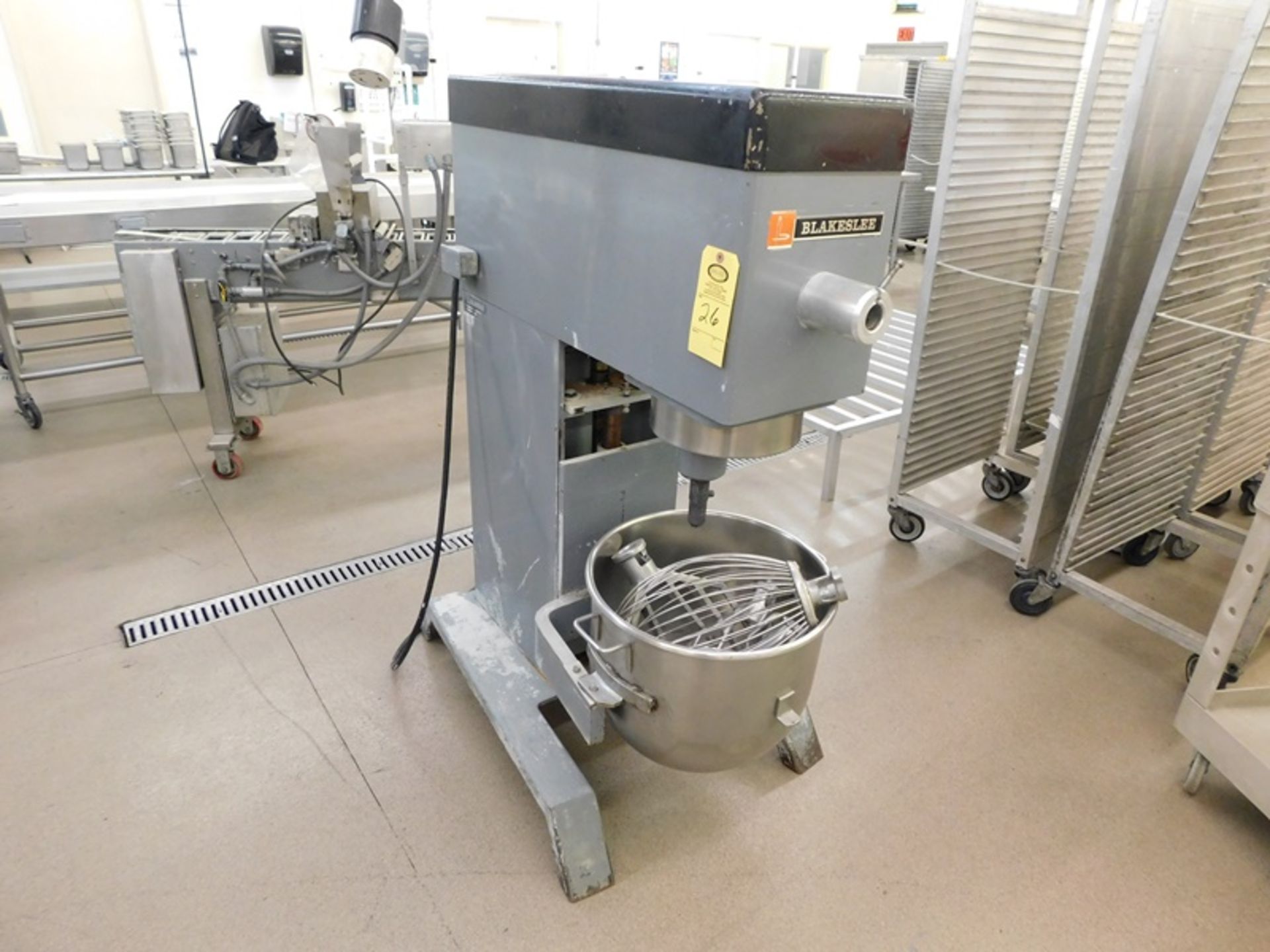 Blakeslee Mdl. DD60T Mixer, Ser. #57930-000, with stainless steel bowl and attachments, 230 volts,