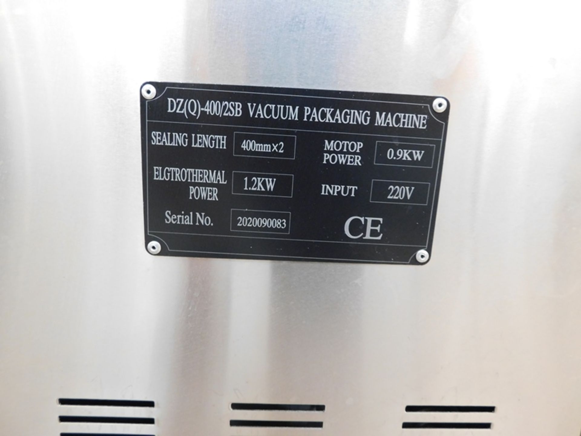 CE Mdl. DZ (Q) 400/25B Vacuum Packaging Machine, Ser. #2020090083, seal length 400 mm X 2, 220 - Image 8 of 11