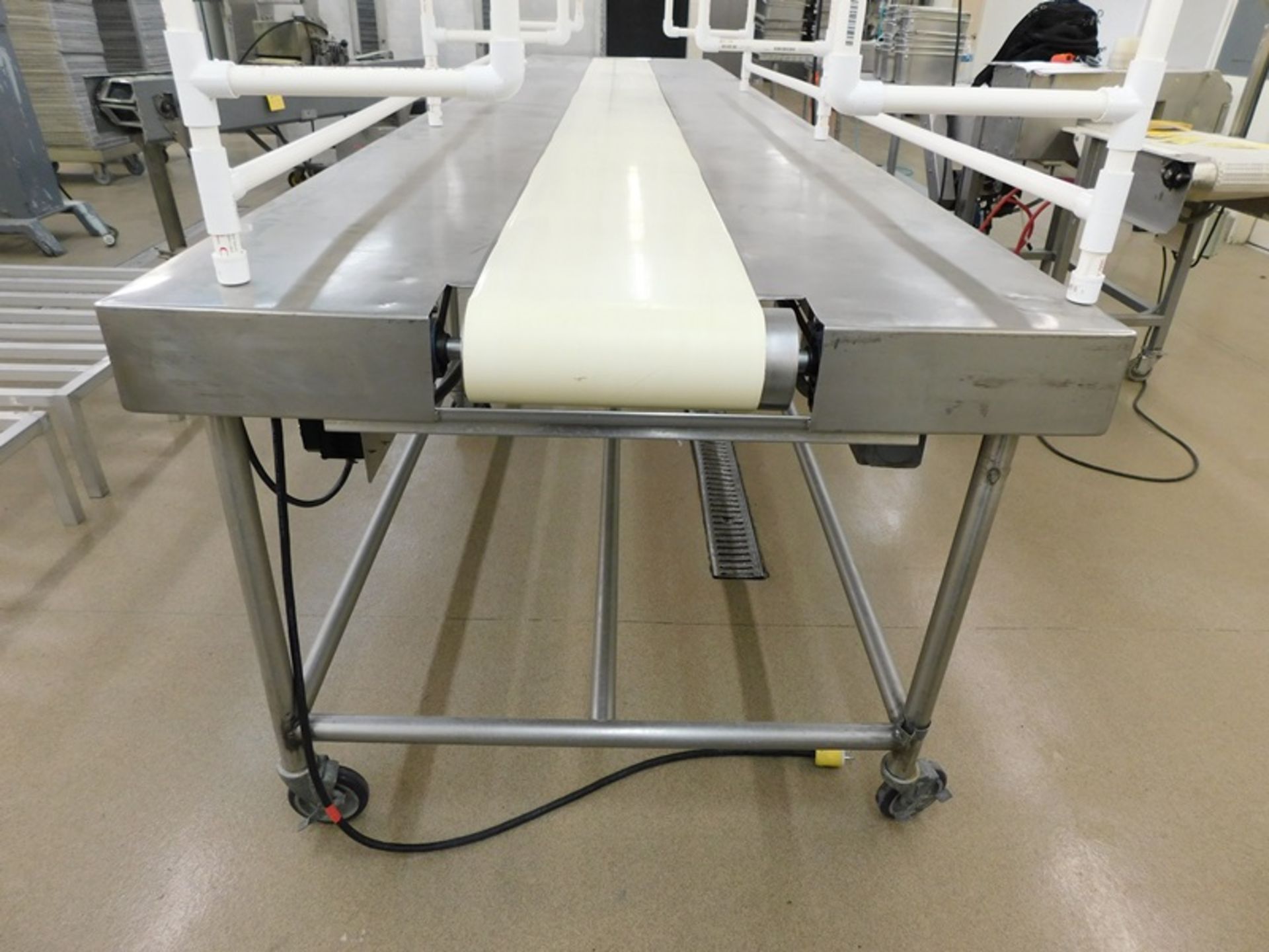 Stainless Steel Prep Conveyor Table, 192" X 43" X 36", with 12" center belt, 110 volts, Penta Drive - Image 2 of 5