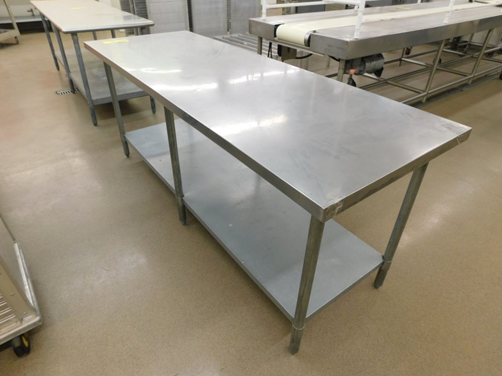 Stainless Steel Table Top, 84" X 30" X 34", galvanized bottom shelf -(Loading Fee: $25.00 Nebraska - Image 2 of 4