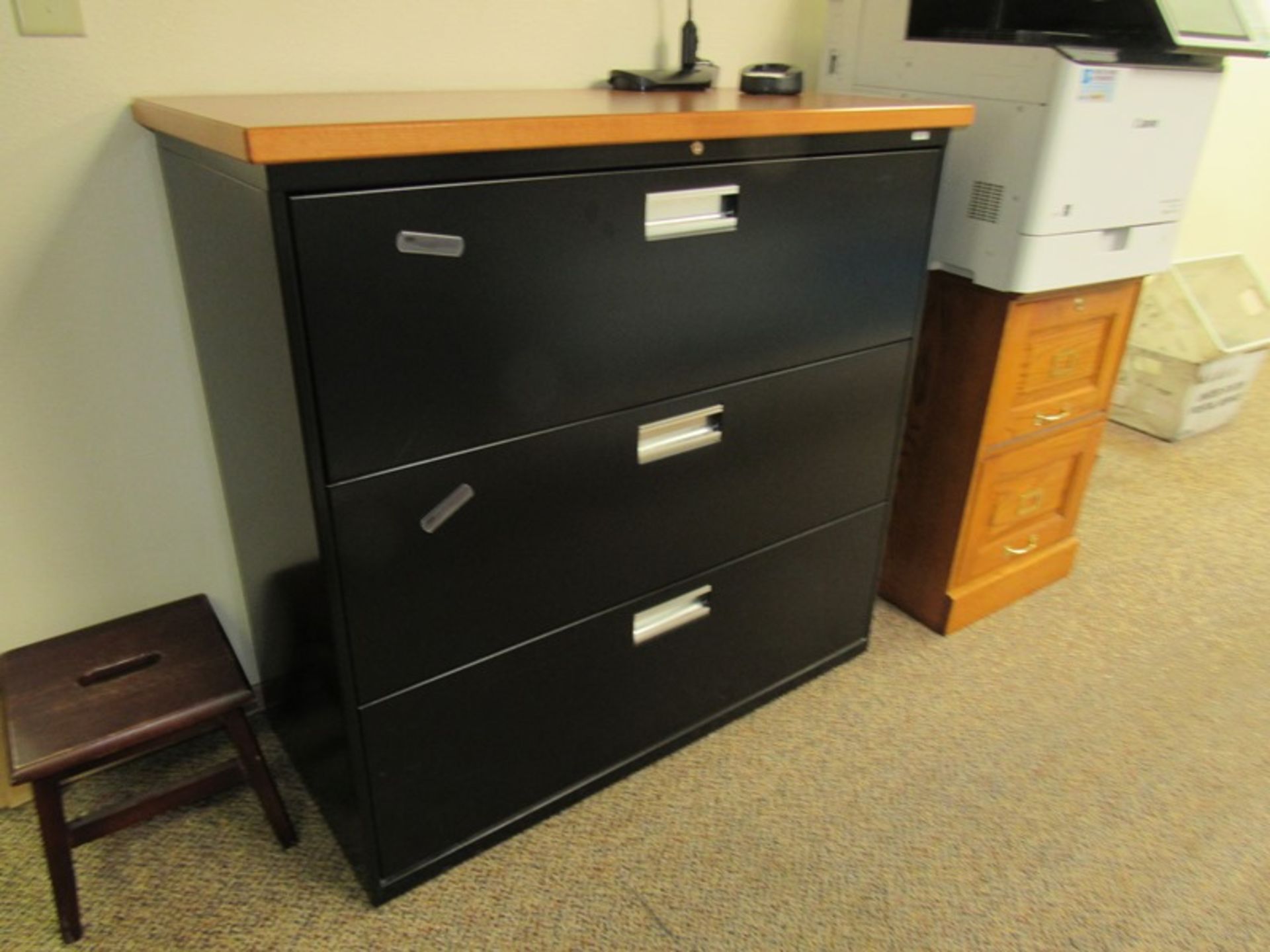 Lot Hallway, (4) 3-Drawer Lateral Files, Shelving Unit, File Cabinet (No Electronics or Tagged Items - Image 2 of 3