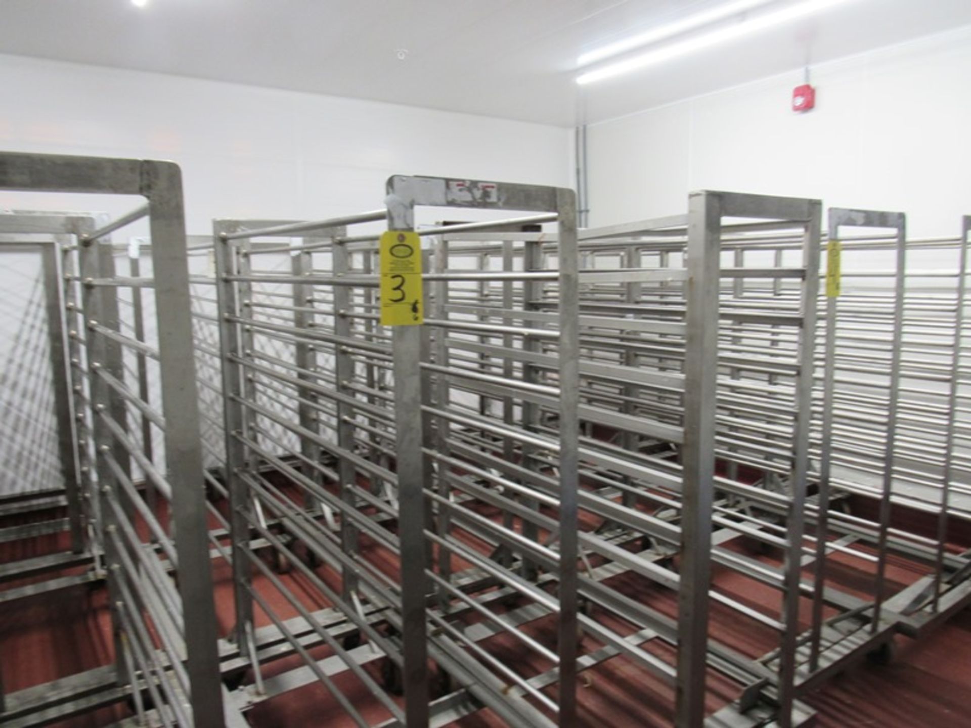 Stainless Steel Portable Racks, 27 1/2" W X 46" L X 65" Tall, 11 spaces, 4" apart (Required - Image 3 of 3