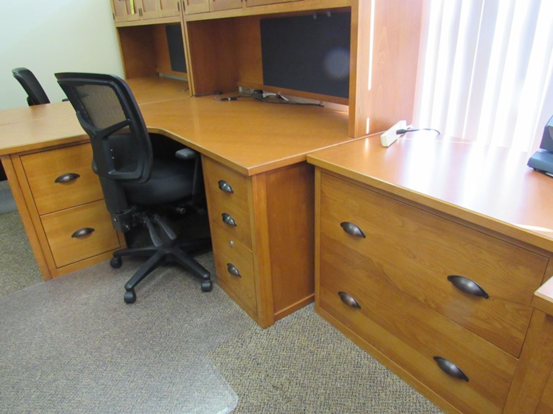 Lot Desk, Chair, Side Board, File Cabinet (No Electronics or Tagged Items Included) (Required - Image 2 of 2