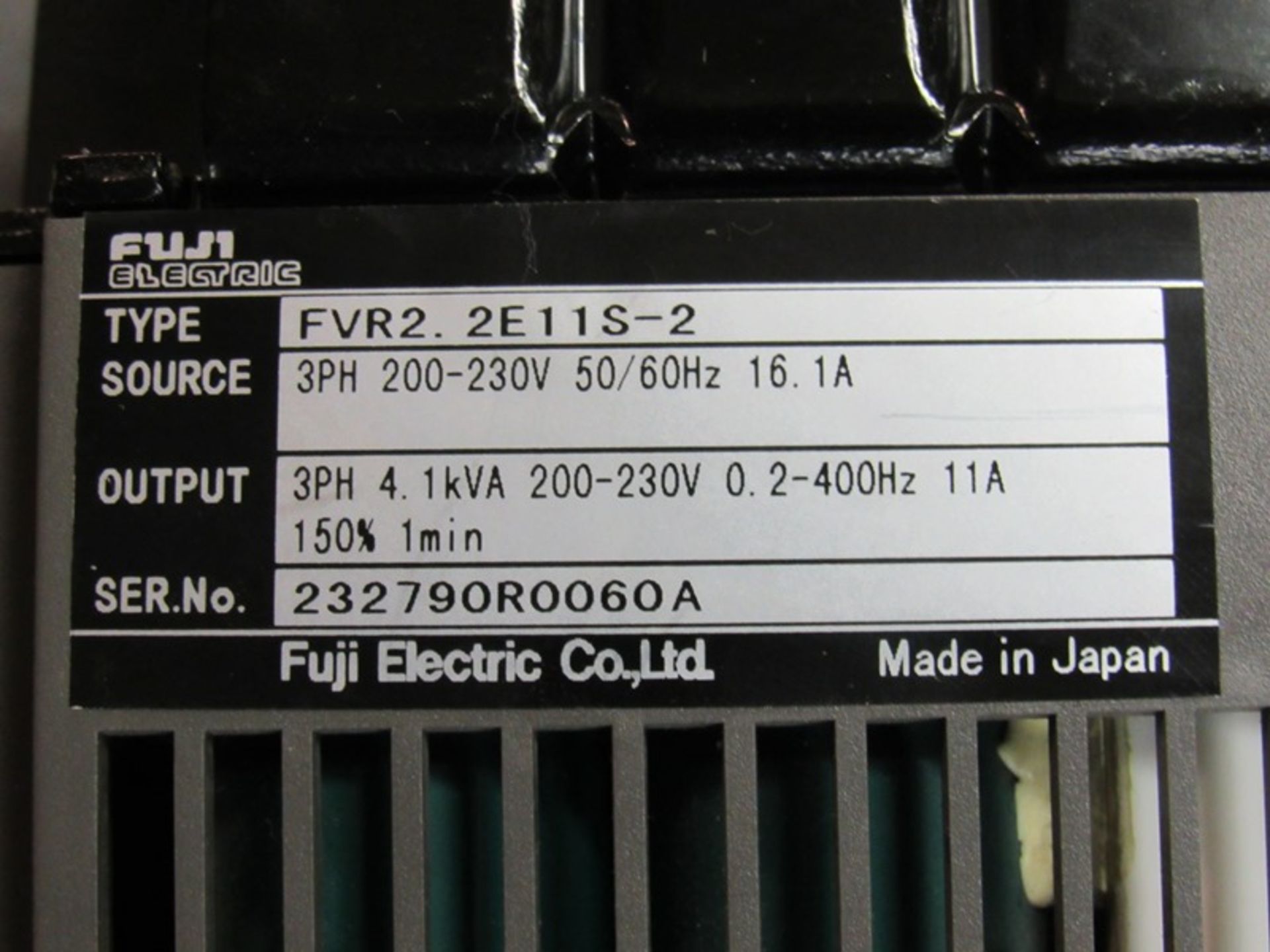 Fuji Mdl. FVR2.2E11S-2 AC Voltage Drive Inputs, 200-230 V, output 200-230 V (Required Loading Fee $ - Image 3 of 3