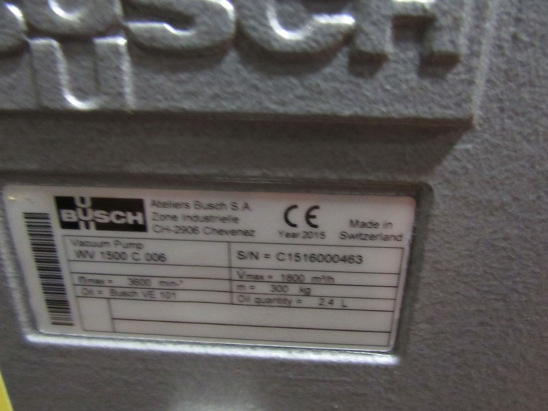 Busch Mdl. WV1500C006 Vacuum Booster Pump, Ser. #1516000463, 7 1/2 h.p., 230/460 VAC 3 phase ( - Image 3 of 4