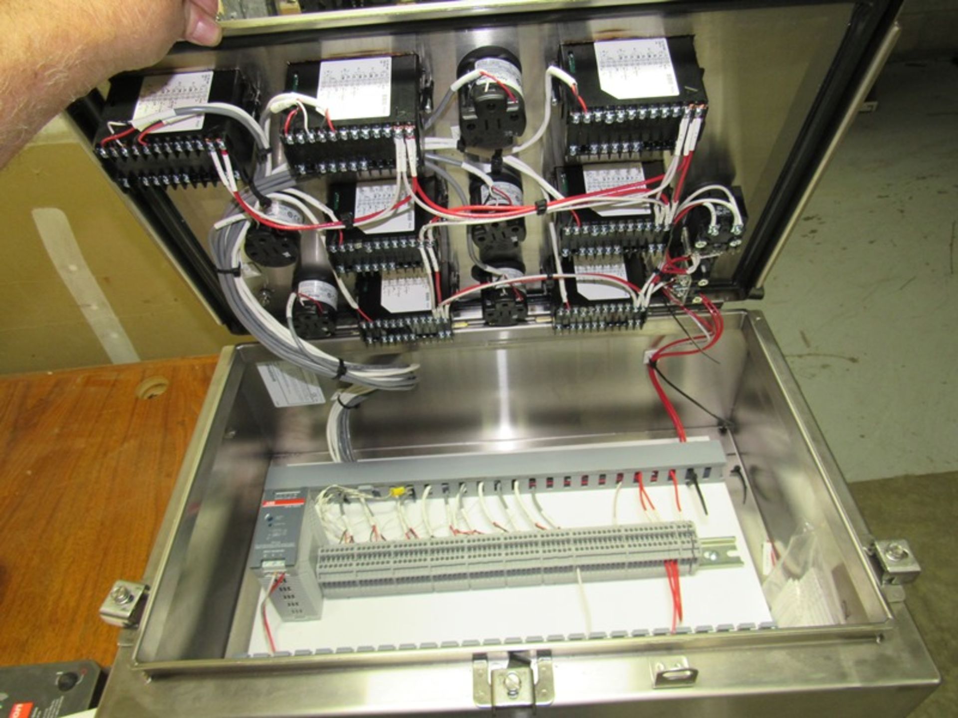 Stainless Steel Enclosure, 16" W X 24" L X 8" D with (7) Red Lion Temp. Process Controllers ( - Image 2 of 3