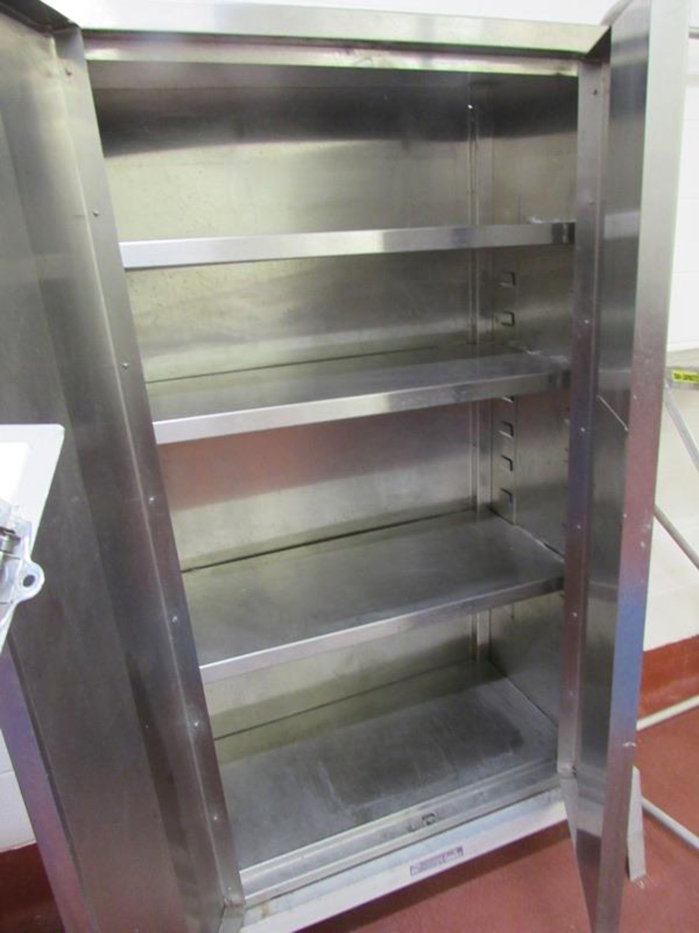 Stainless Steel Cabinet, 36" W X 60" T X 18" Deep with aluminum dunnage rack (Required Loading - Image 2 of 2