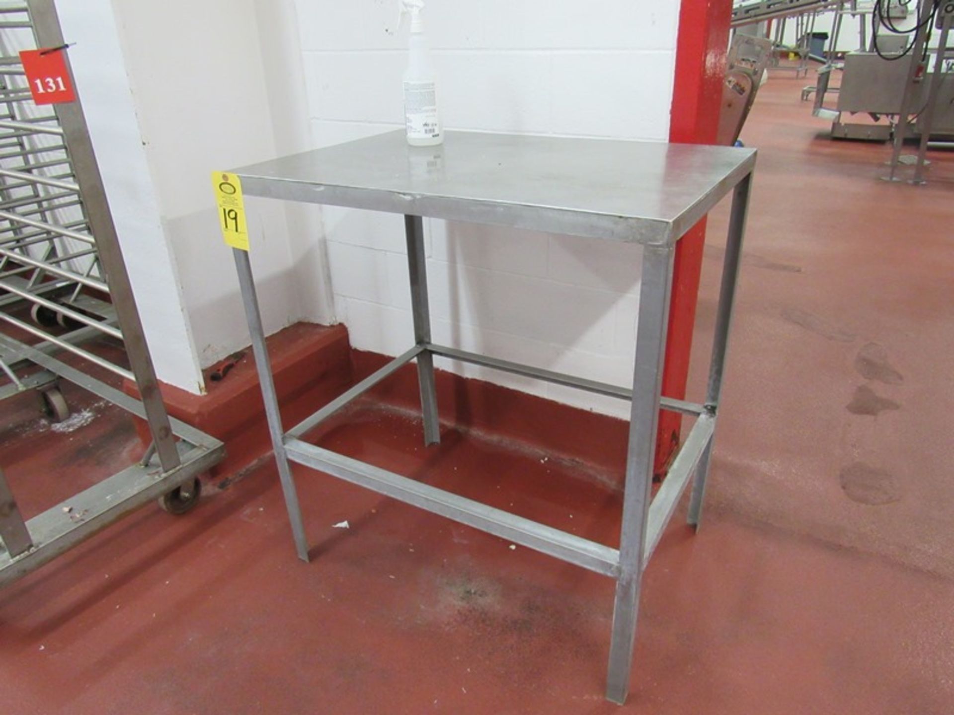 Lot of (2) Stainless Steel Table, (1) 25 1/2" W X 36" L X 40" T, (1) 20" W X 28" L X 27" T (Required