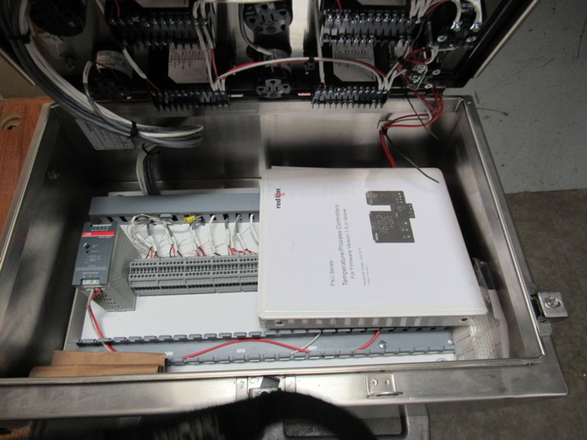 Stainless Steel Enclosure, 16" W X 24" L X 8" D with (7) Red Lion Temp. Process Controllers ( - Image 3 of 3