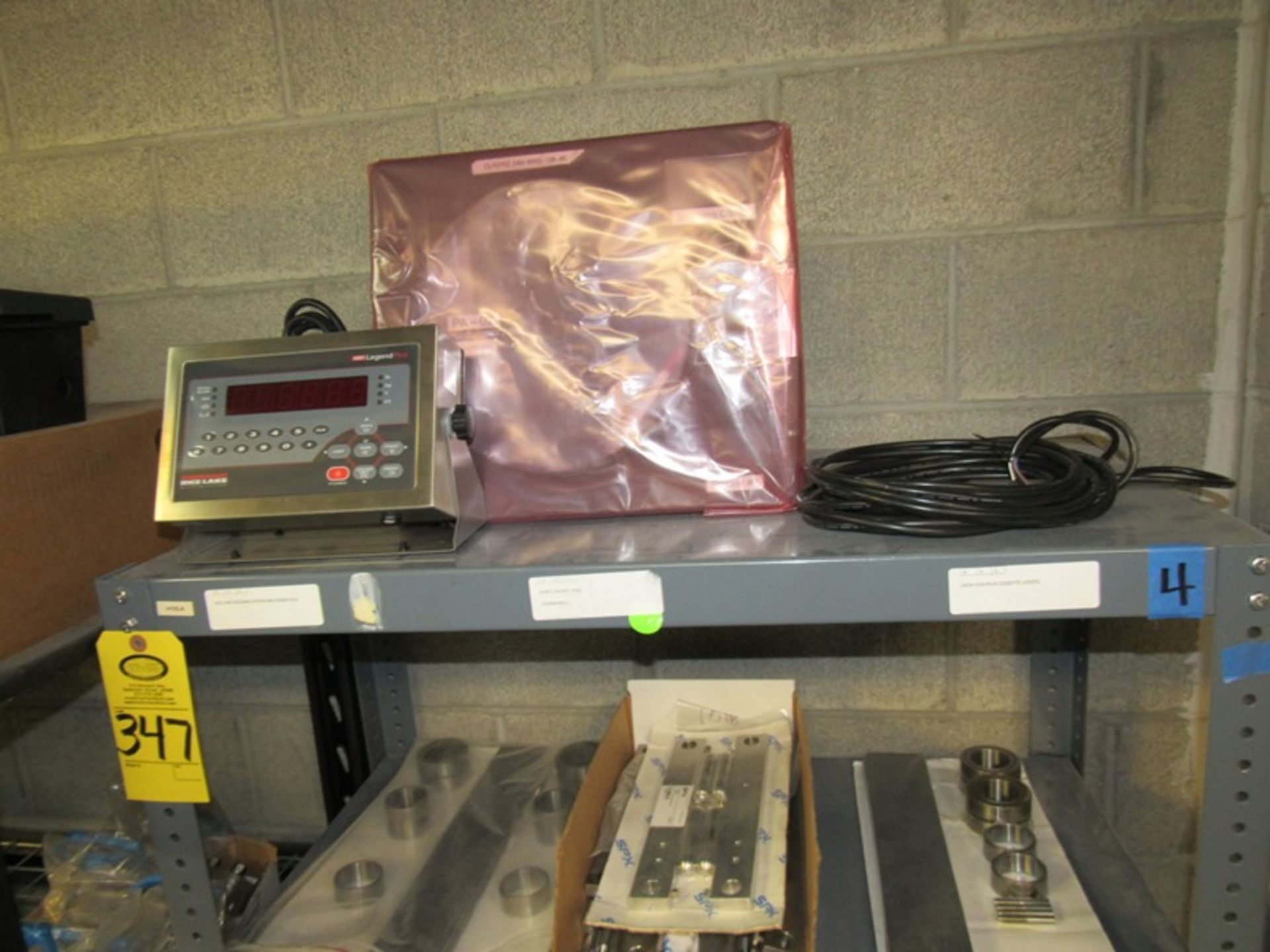 Lot Contents of Shelving Unit Only: Chart Recorder, Rice Lake Scale Head, Bushings, Thermometers - Image 2 of 11