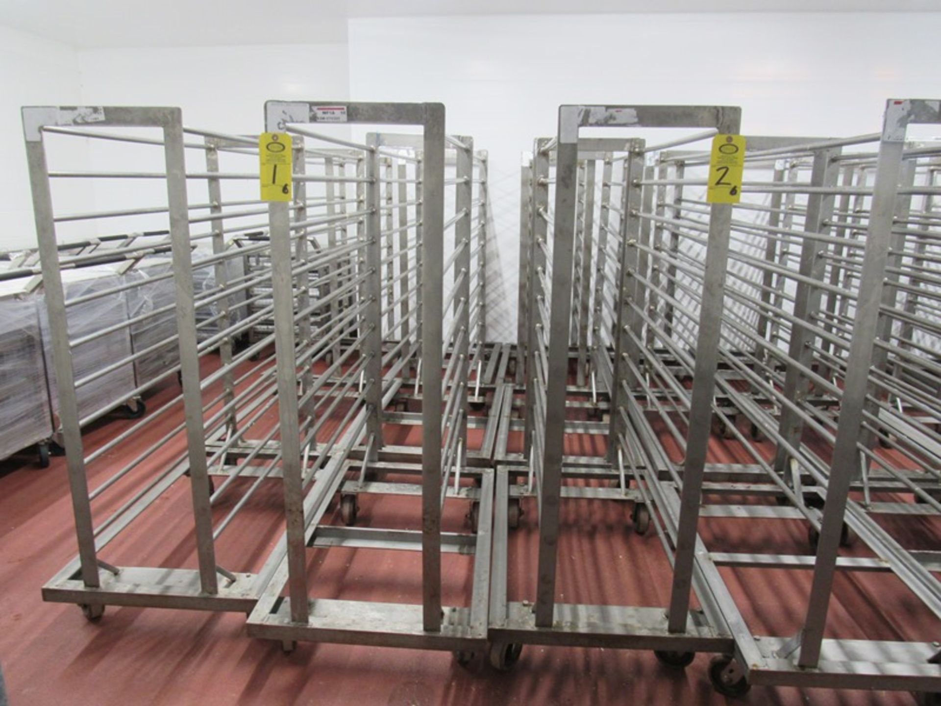 Stainless Steel Portable Racks, 27 1/2" W X 46" L X 65" Tall, 11 spaces, 4" apart (Required - Image 3 of 3