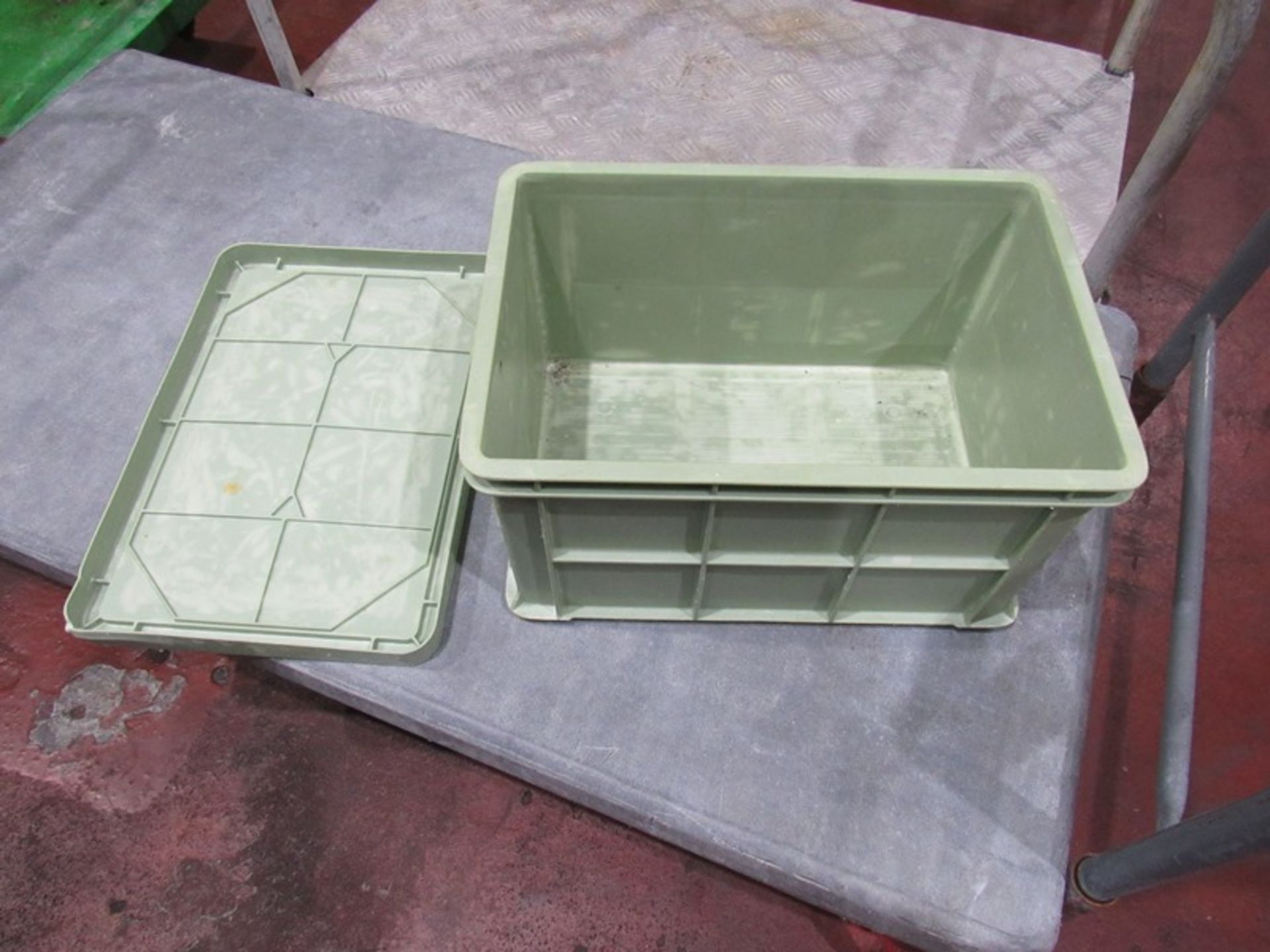 Plastic Totes, 12" W X 18" L X 10" D with lids (on 2 pallets) (Required Loading Fee $25.00 Norm - Image 3 of 3