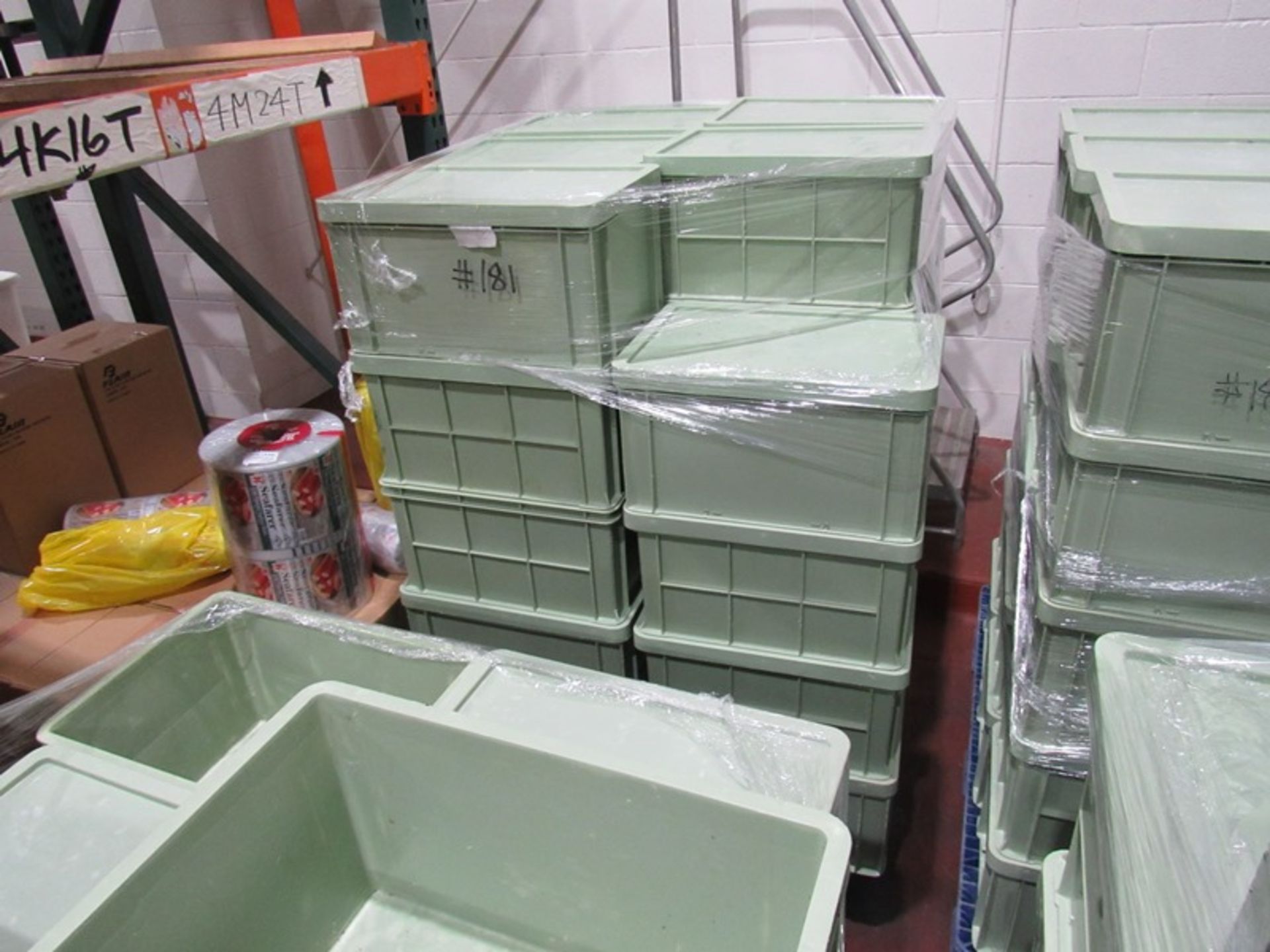Plastic Totes, 12" W X 18" L X 10" D with lids (on 2 pallets) (Required Loading Fee $25.00 Norm - Image 2 of 3