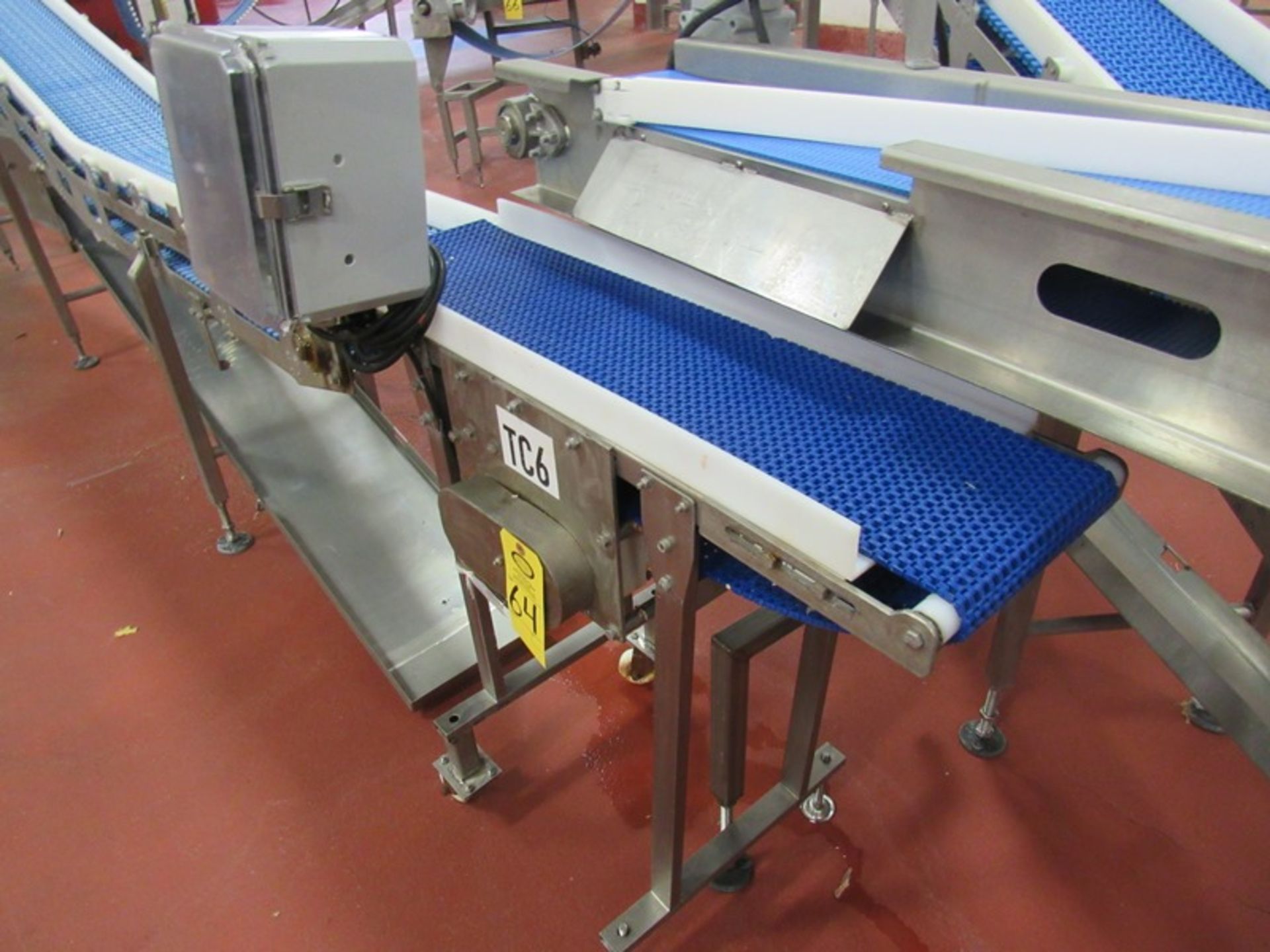 Portable Stainless Steel Conveyor, 9" W X 38" L plastic belt, V.F.D. (Required Loading Fee $50.00