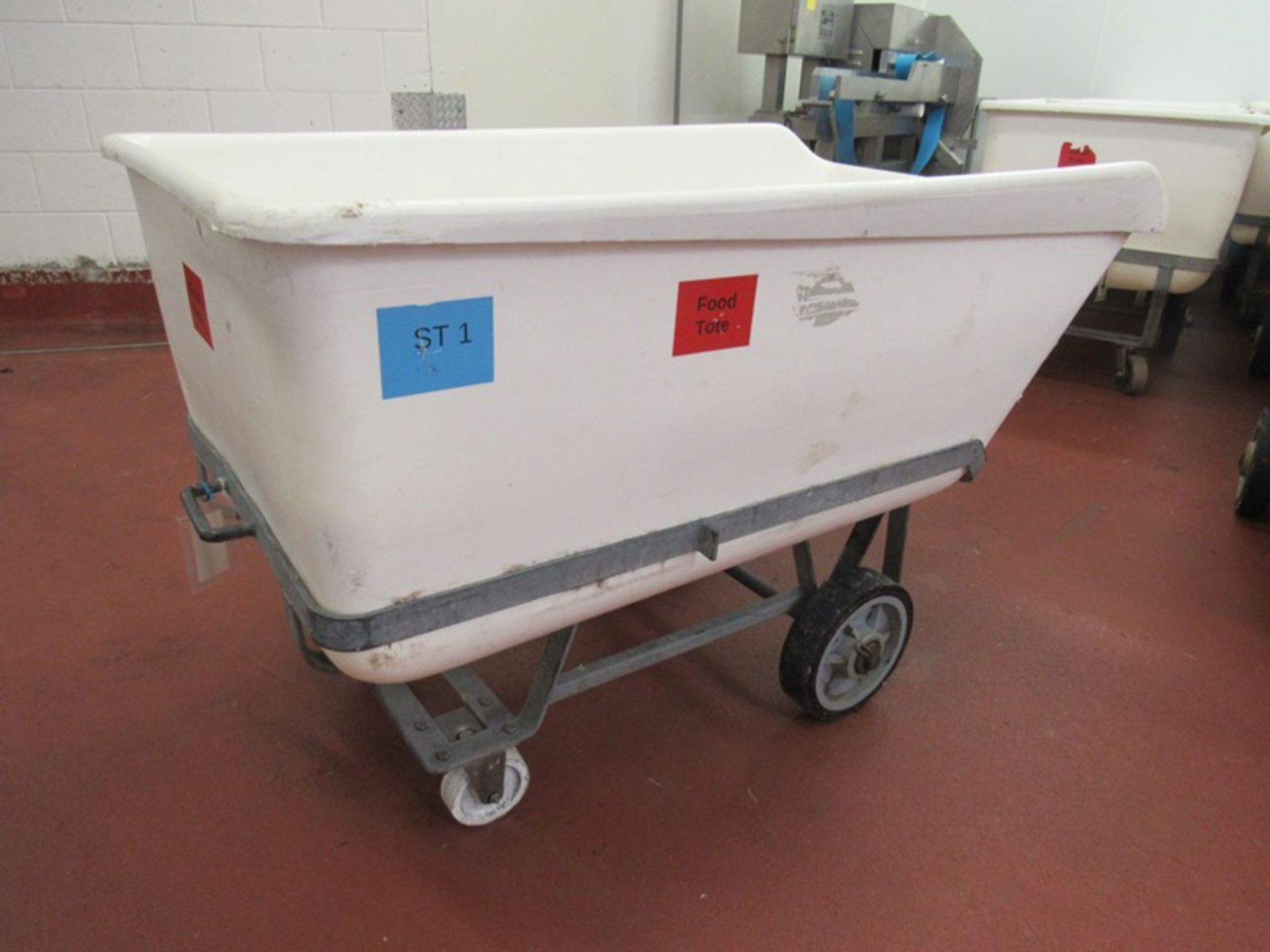 Remco Mdl. 6901 Plastic Food Totes on stainless steel cart, 33" W X 54" L X 20" D (Required - Image 2 of 3