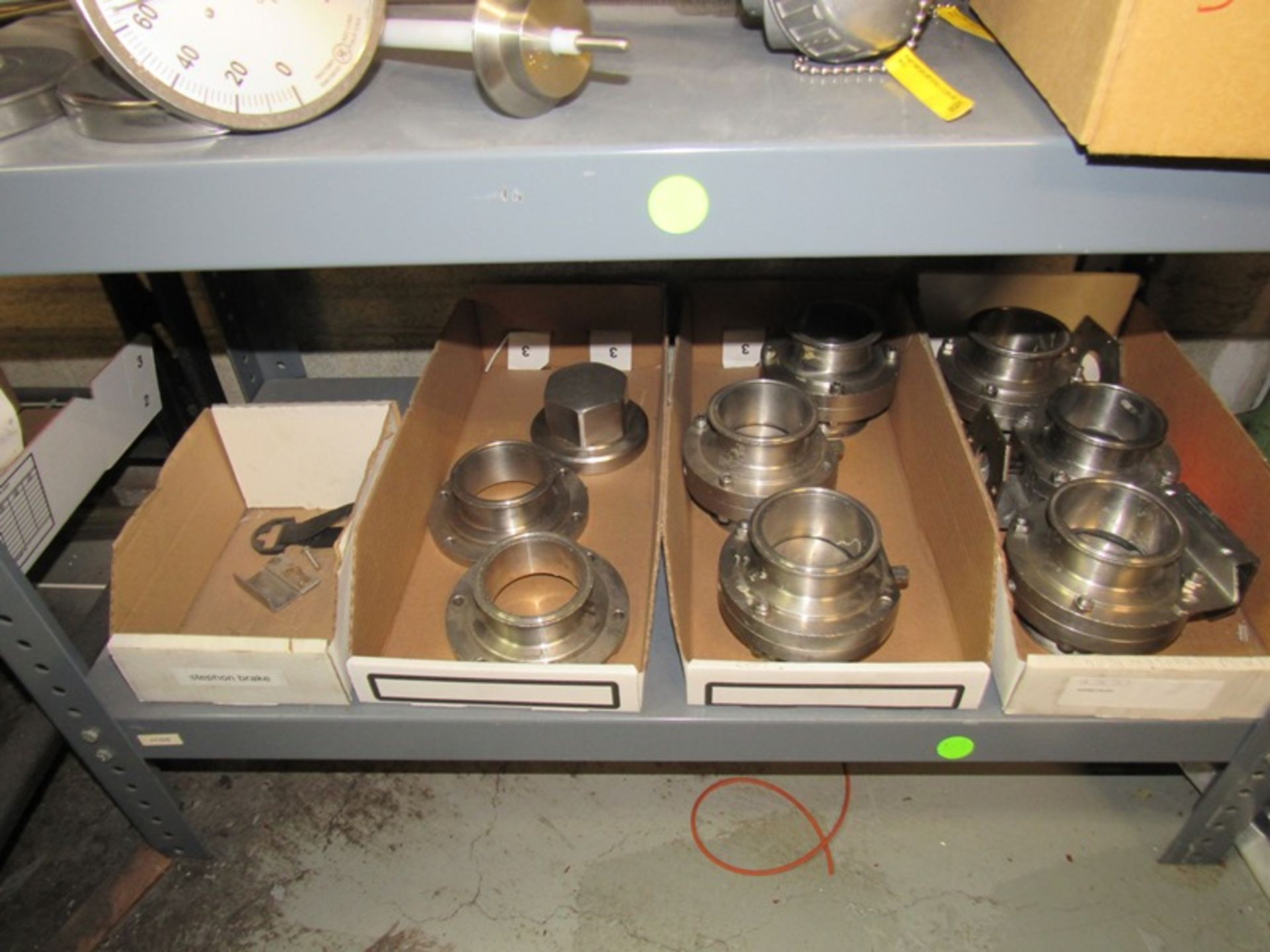 Lot Contents of Shelving Unit Only: Chart Recorder, Rice Lake Scale Head, Bushings, Thermometers - Image 6 of 11