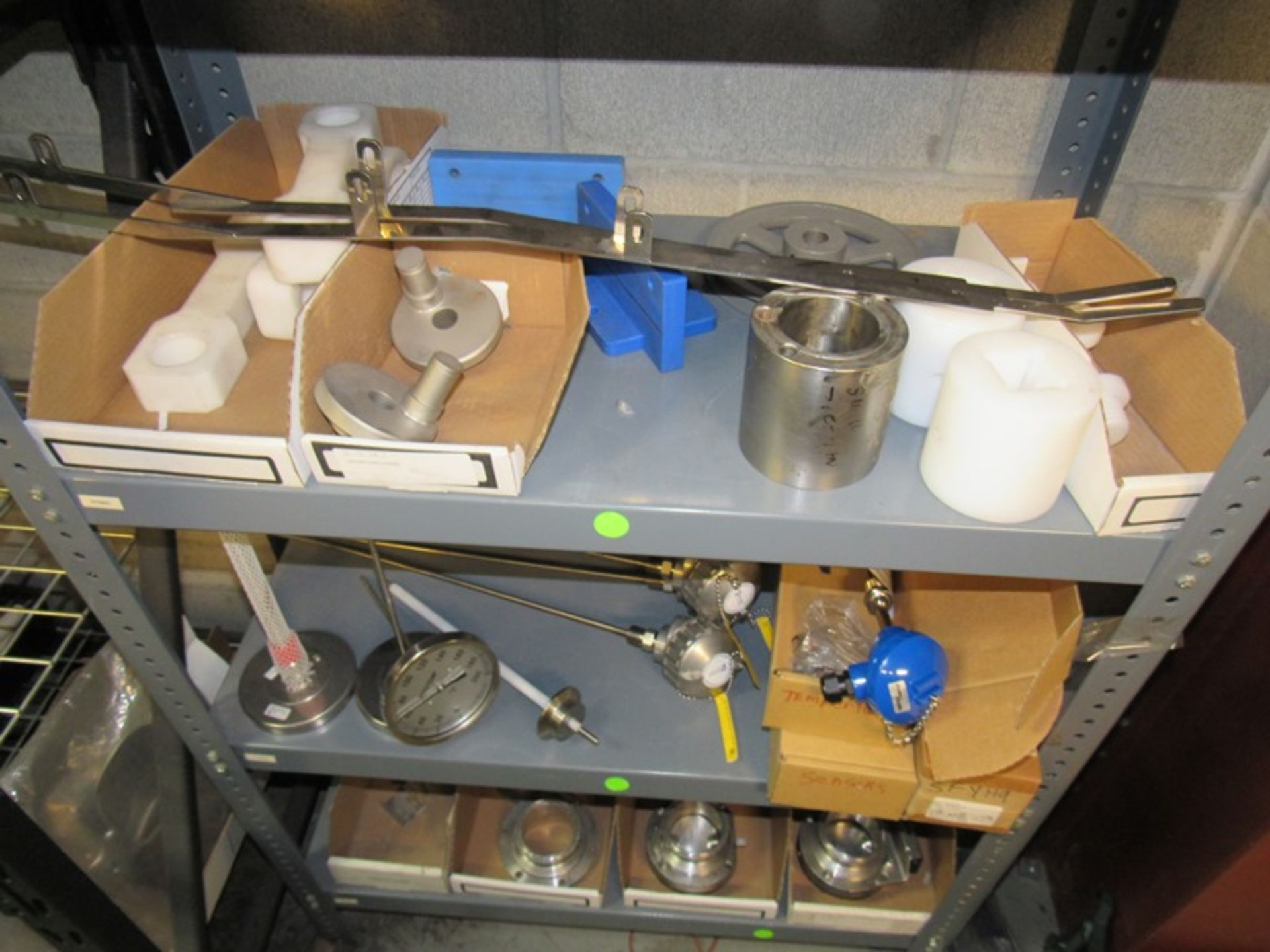 Lot Contents of Shelving Unit Only: Chart Recorder, Rice Lake Scale Head, Bushings, Thermometers - Image 4 of 11