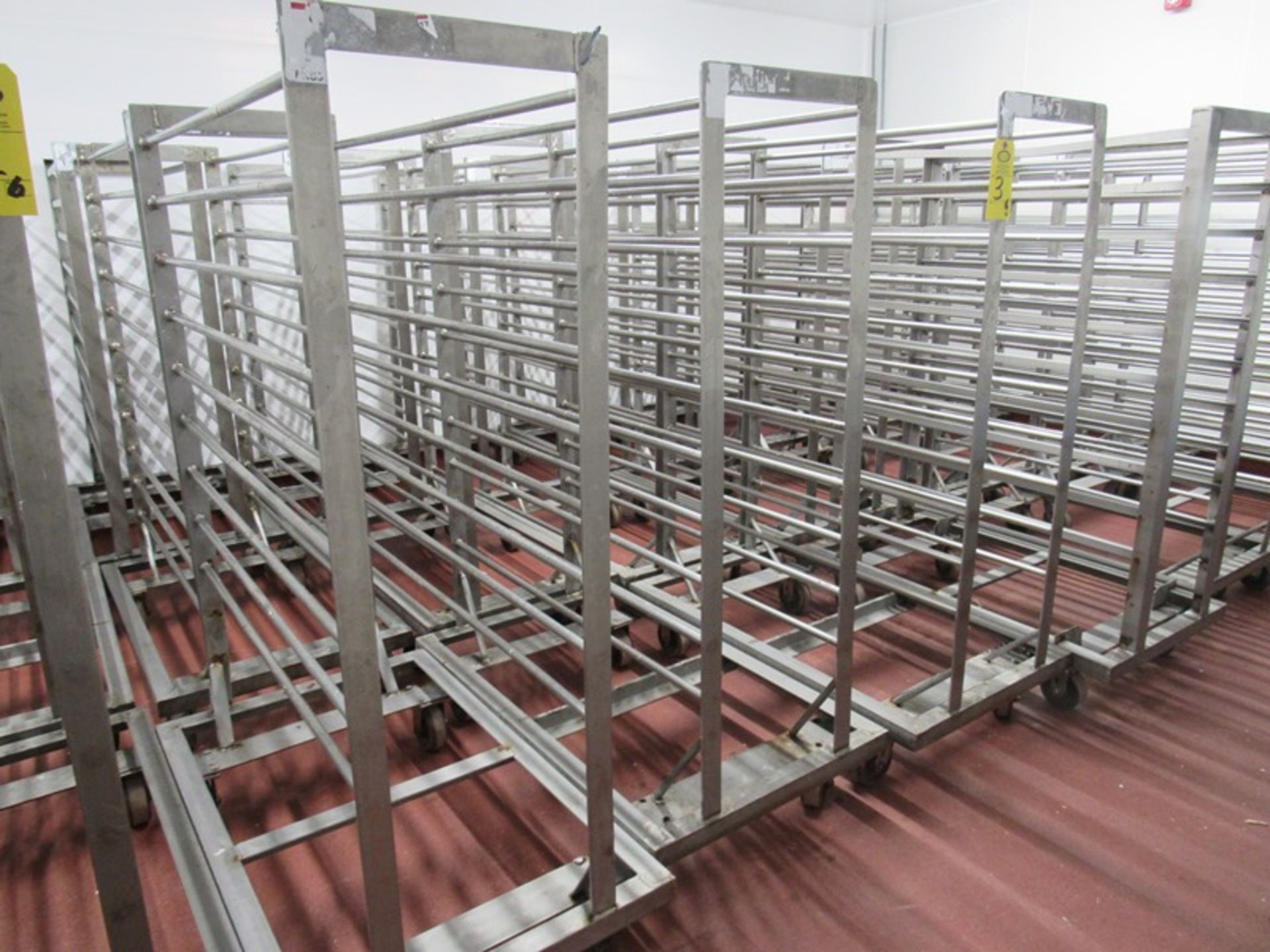 Stainless Steel Portable Racks, 27 1/2" W X 46" L X 65" Tall, 11 spaces, 4" apart (Required - Image 3 of 3