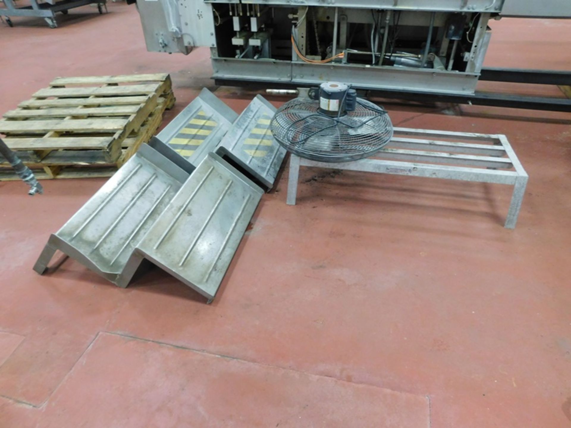 Lot Miscellaneous Stainless Steel Steps, Fan and Rack (Required Loading Fee $25.00 Norm Pavlish