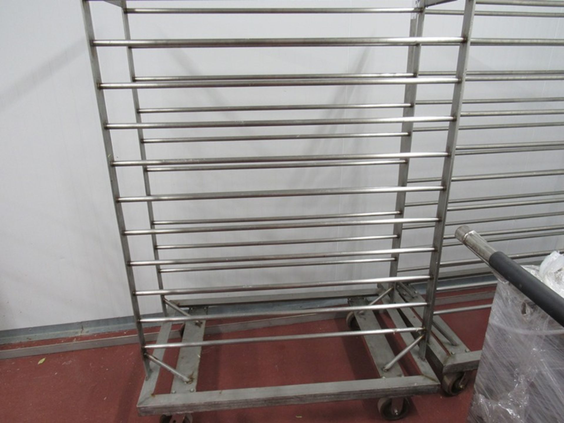Stainless Steel Portable Racks, 27 1/2" W X 46" L X 65" Tall, 11 spaces, 4" apart (Required