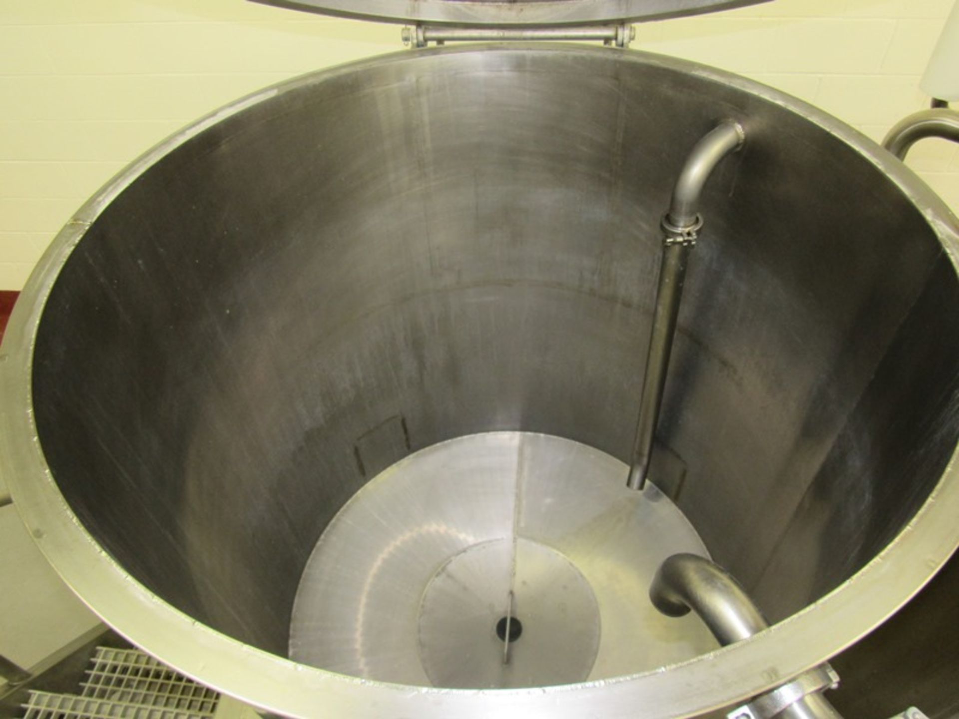 Dual Stainless Steel Mix Tank System Tanks, 46" Dia. X 43" Deep on stainless steel stand, - Image 9 of 10