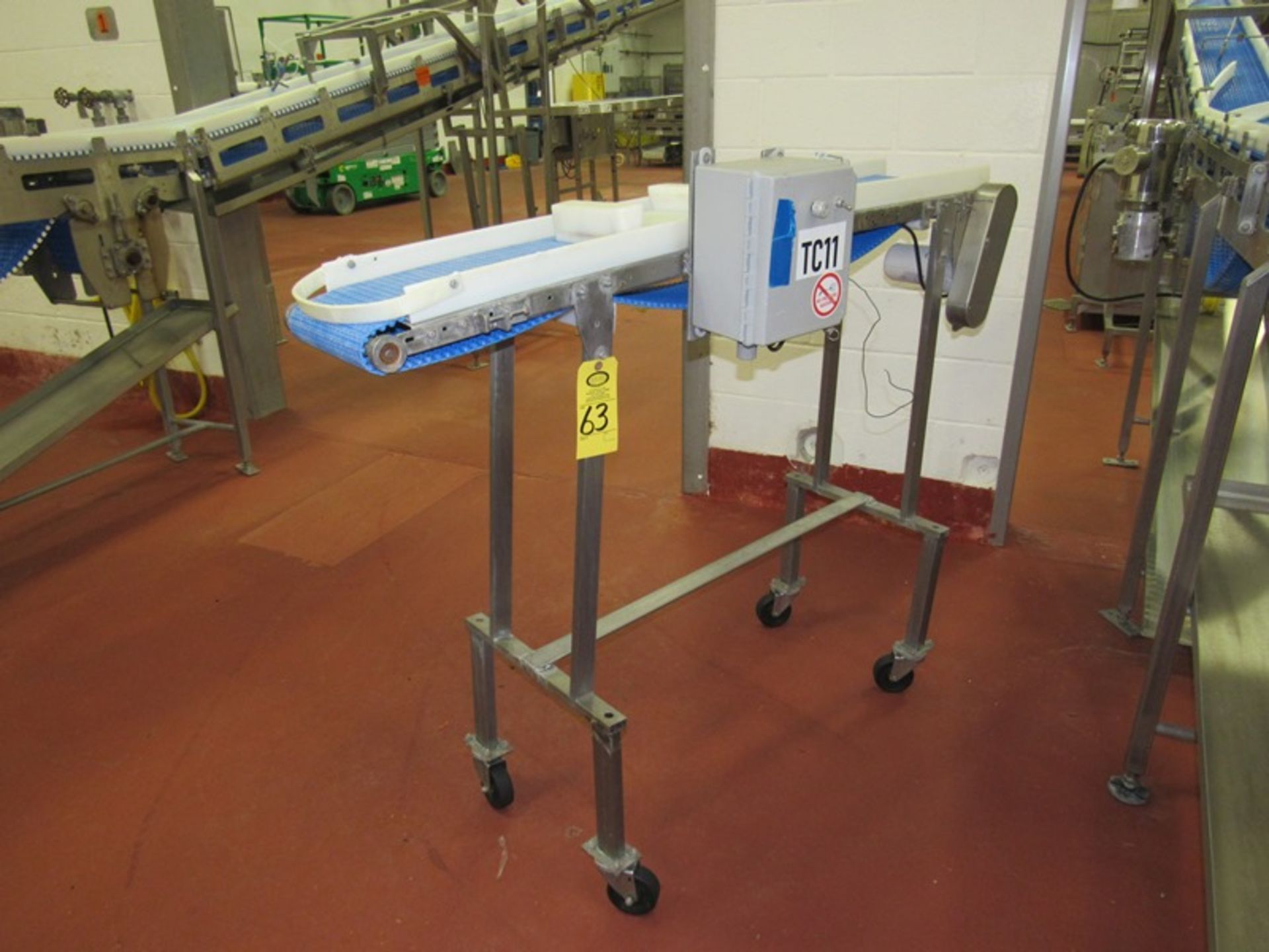 Portable Stainless Steel Conveyor, 9 1/2" W X 5' L, no drive (Required Loading Fee $50.00 Norm