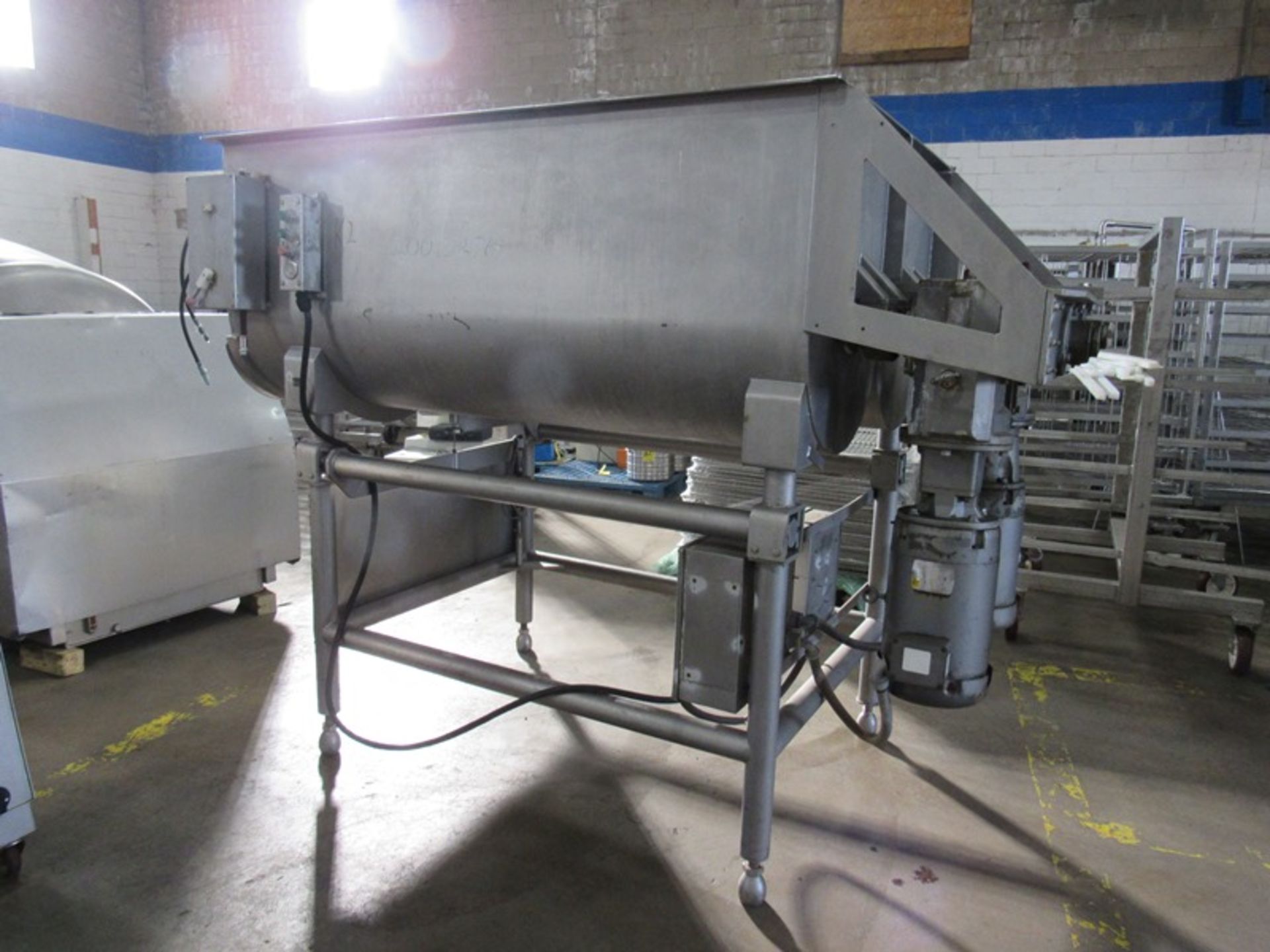Stainless Steel Dual Shaft Ribbon Blender, 4' W X 6' L X 30" D bowl, pneumatic dual front end - Image 3 of 8