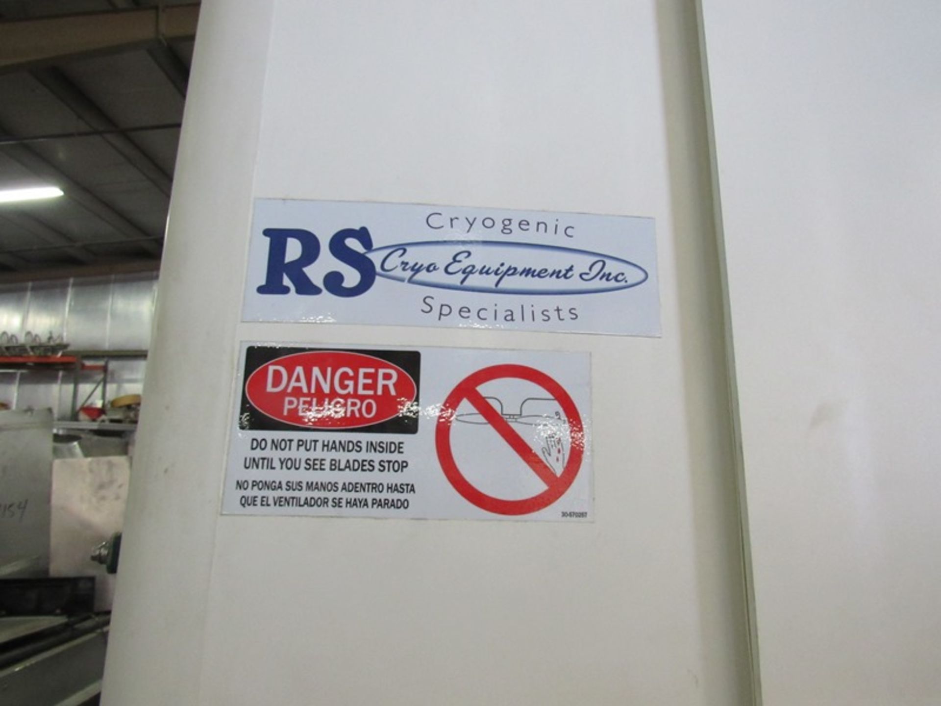 RS Cryo Nitrogen Freezer, 68" W X 115" L X 80" T inside dimentions, double door, 4' W X 80" T, - Image 7 of 13
