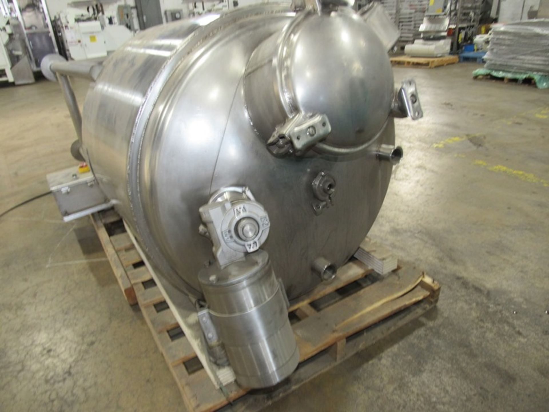 Stainless Steel Mix Tank, 150 gallon capacity, 40" dia. X 36" deep, flat bottom, 3" bottom outlet, - Image 6 of 8