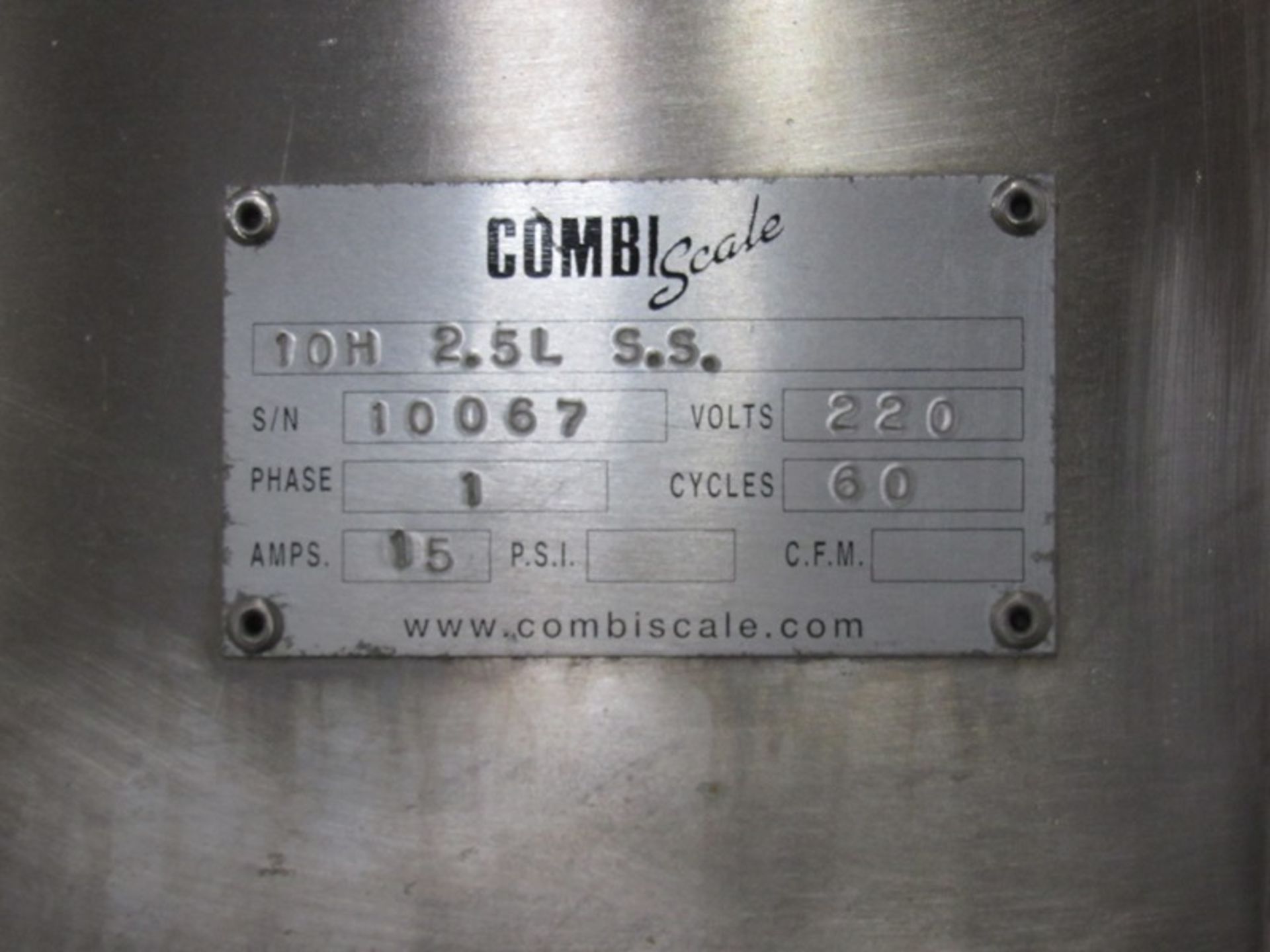 Combi Scale Mdl. 10H2.5L Stainless Steel Rotary Bucket Scale, Ser. #10067, 220 volts, 1 phase, 10 - Image 6 of 6