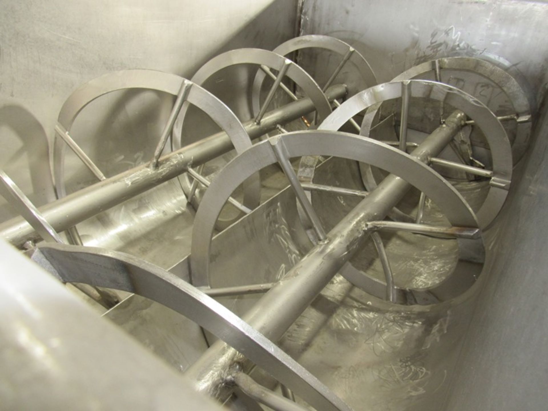 Stainless Steel Dual Shaft Ribbon Blender, 4' W X 6' L X 30" D bowl, pneumatic dual front end - Image 8 of 8