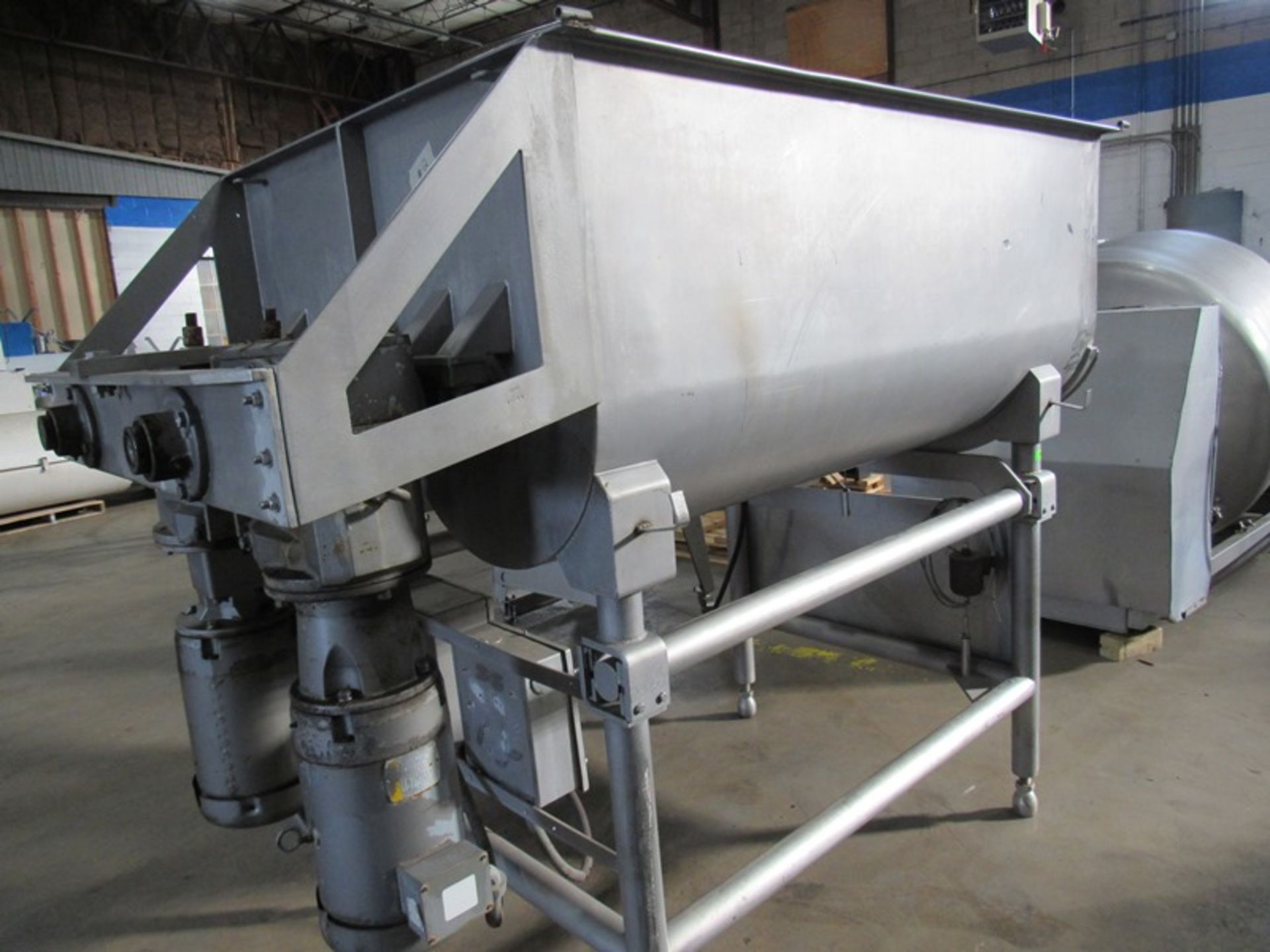 Stainless Steel Dual Shaft Ribbon Blender, 4' W X 6' L X 30" D bowl, pneumatic dual front end - Image 2 of 8