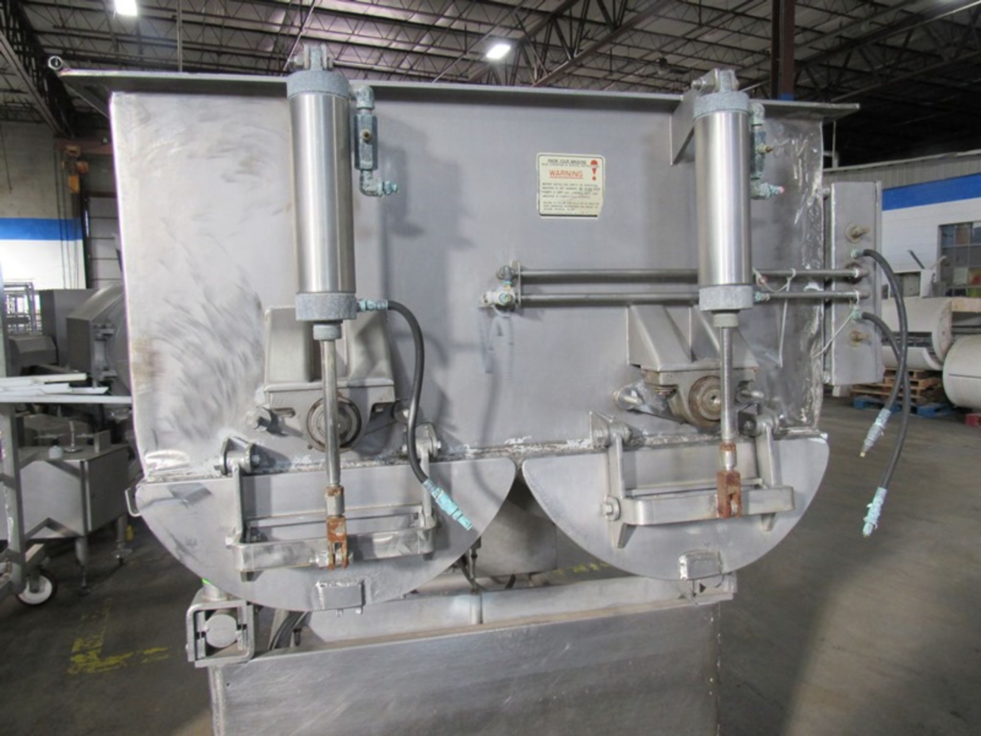 Stainless Steel Dual Shaft Ribbon Blender, 4' W X 6' L X 30" D bowl, pneumatic dual front end - Image 6 of 8