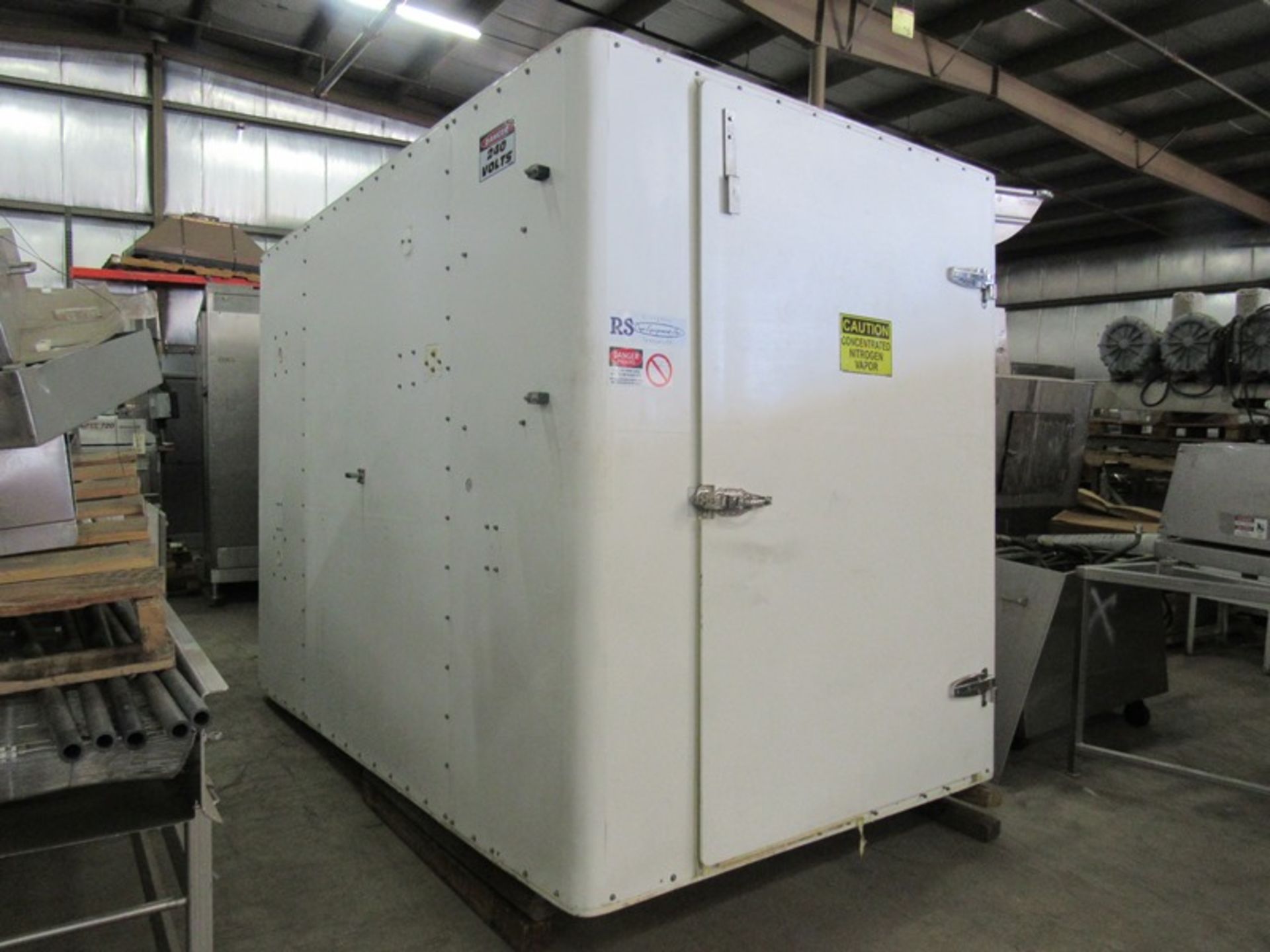 RS Cryo Nitrogen Freezer, 68" W X 115" L X 80" T inside dimentions, double door, 4' W X 80" T,