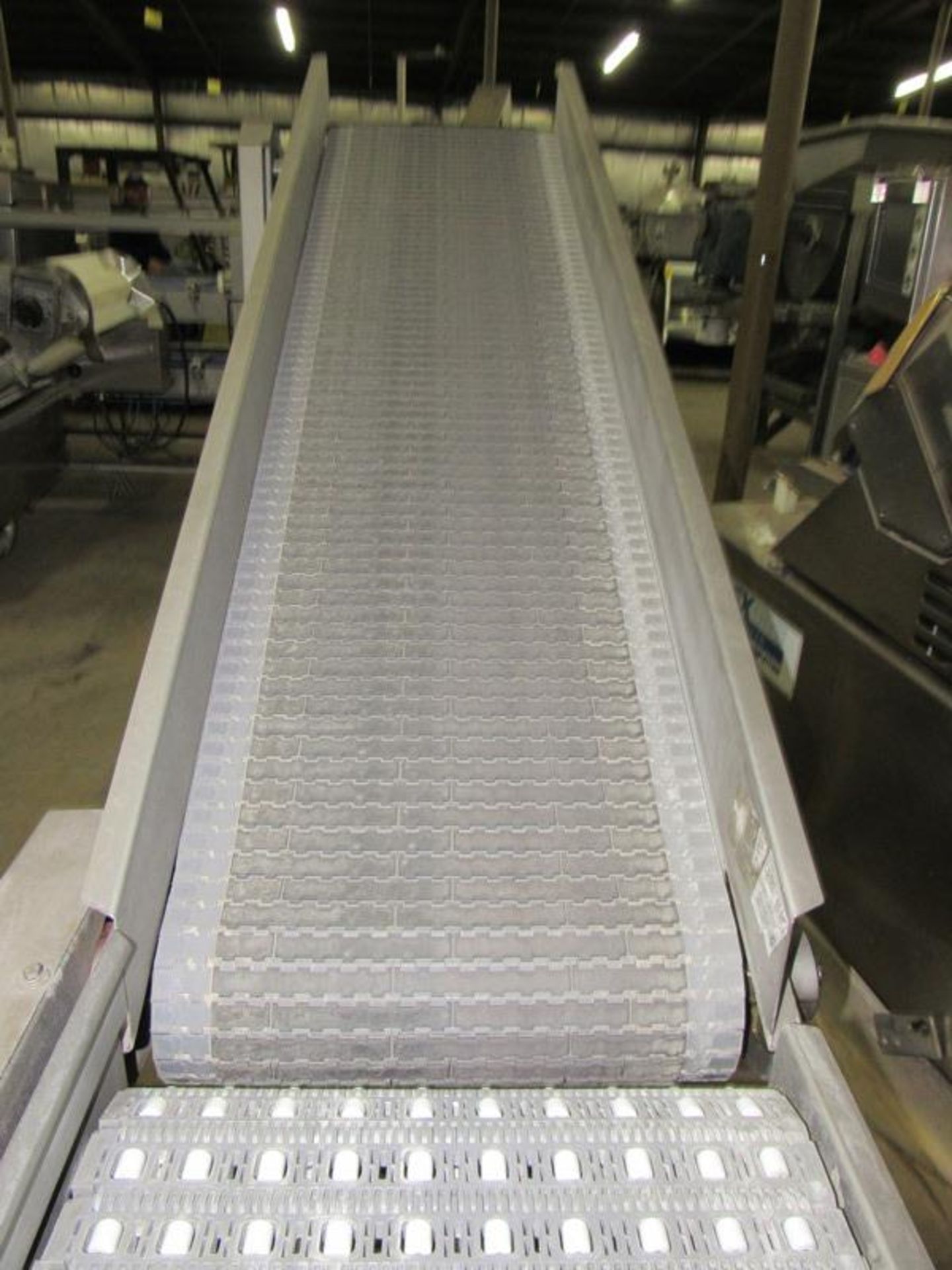 Leblanc Stainless Steel Incline Conveyor, 20" W X 9' L plastic belt with rubber nubs, roller - Image 4 of 7