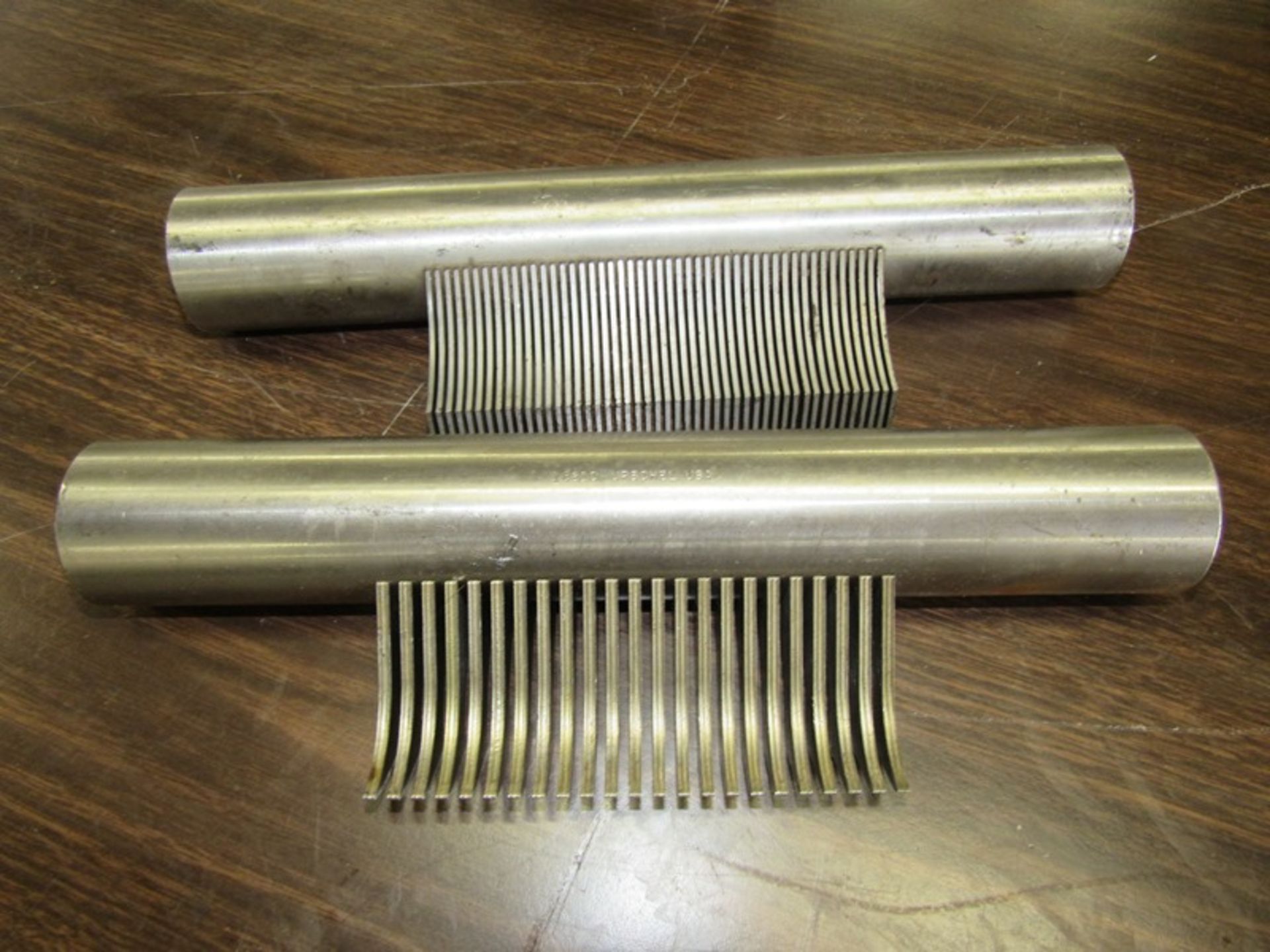 Lot of (2) Urschel Blade Stripper Plates , approx. 1/8" spacing, approx. 1/16" spacing, 12 1/2" long