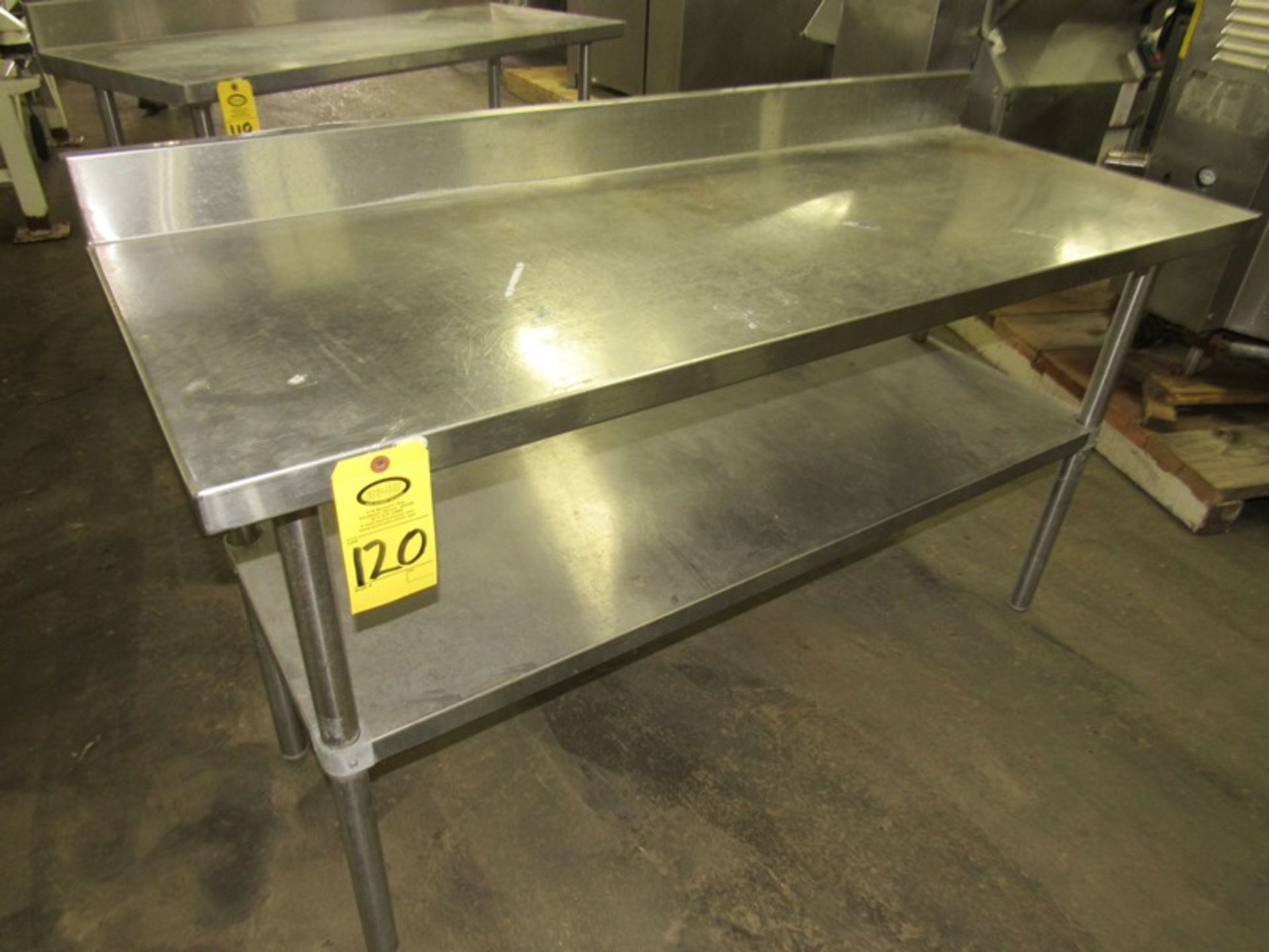 Stainless Steel Table, 24" W X 5' L X 33" T (Required Loading Fee $25- Pickup by Appointment Only)