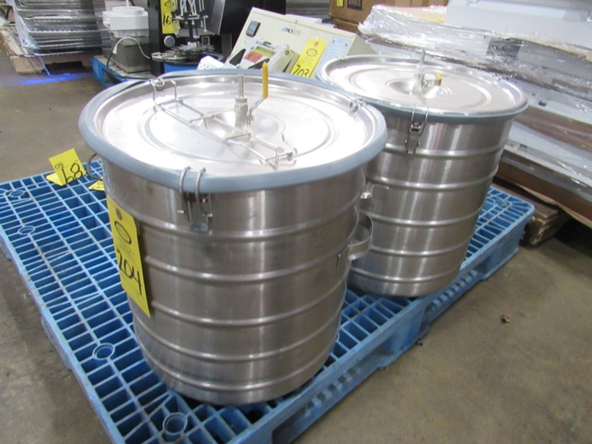 Lot of 2 Stainless Steel Table Top Vacuum Tumbler Drums, 15" Dia. X 15" D (Required Loading Fee $20