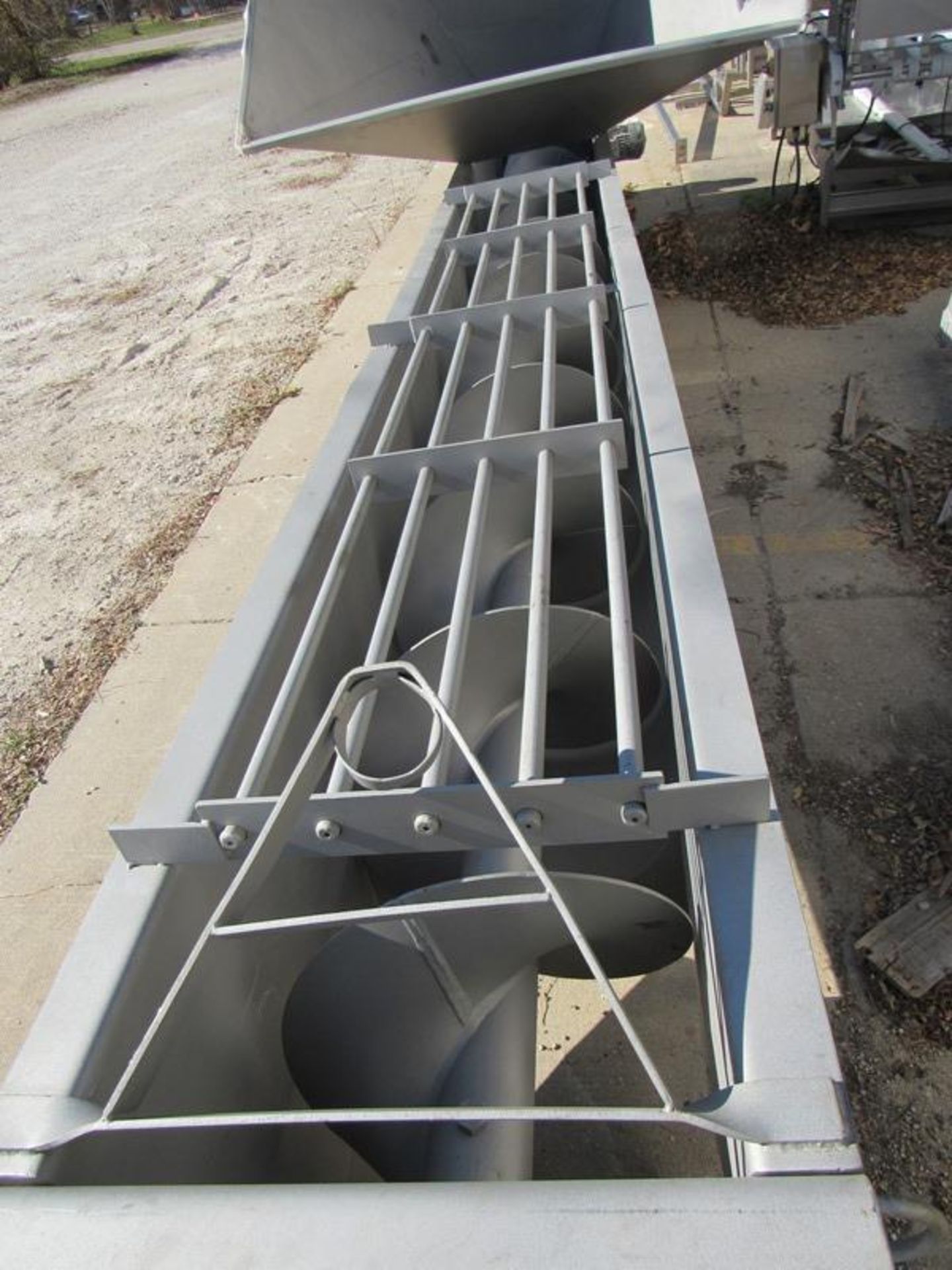 Stainless Steel Screw Conveyor, 18" dia. X 16' long screw, 68" W X 7' L X 5' D hopper, 10 h.p., - Image 7 of 13