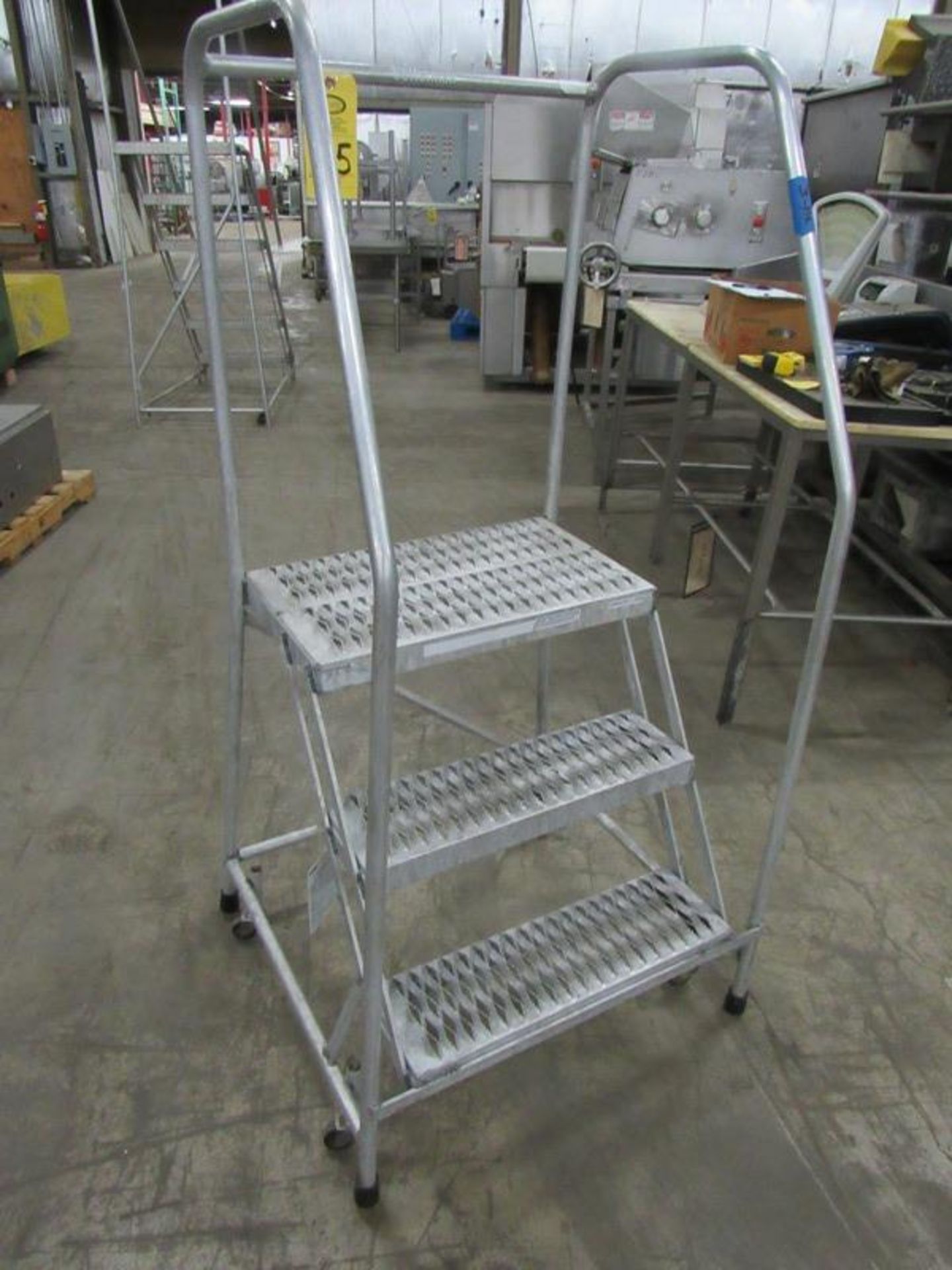 Cotterman Aluminum Ladder, 3-stairs, 24" W X 31" T, 27" W X 62" T overall, grated tops