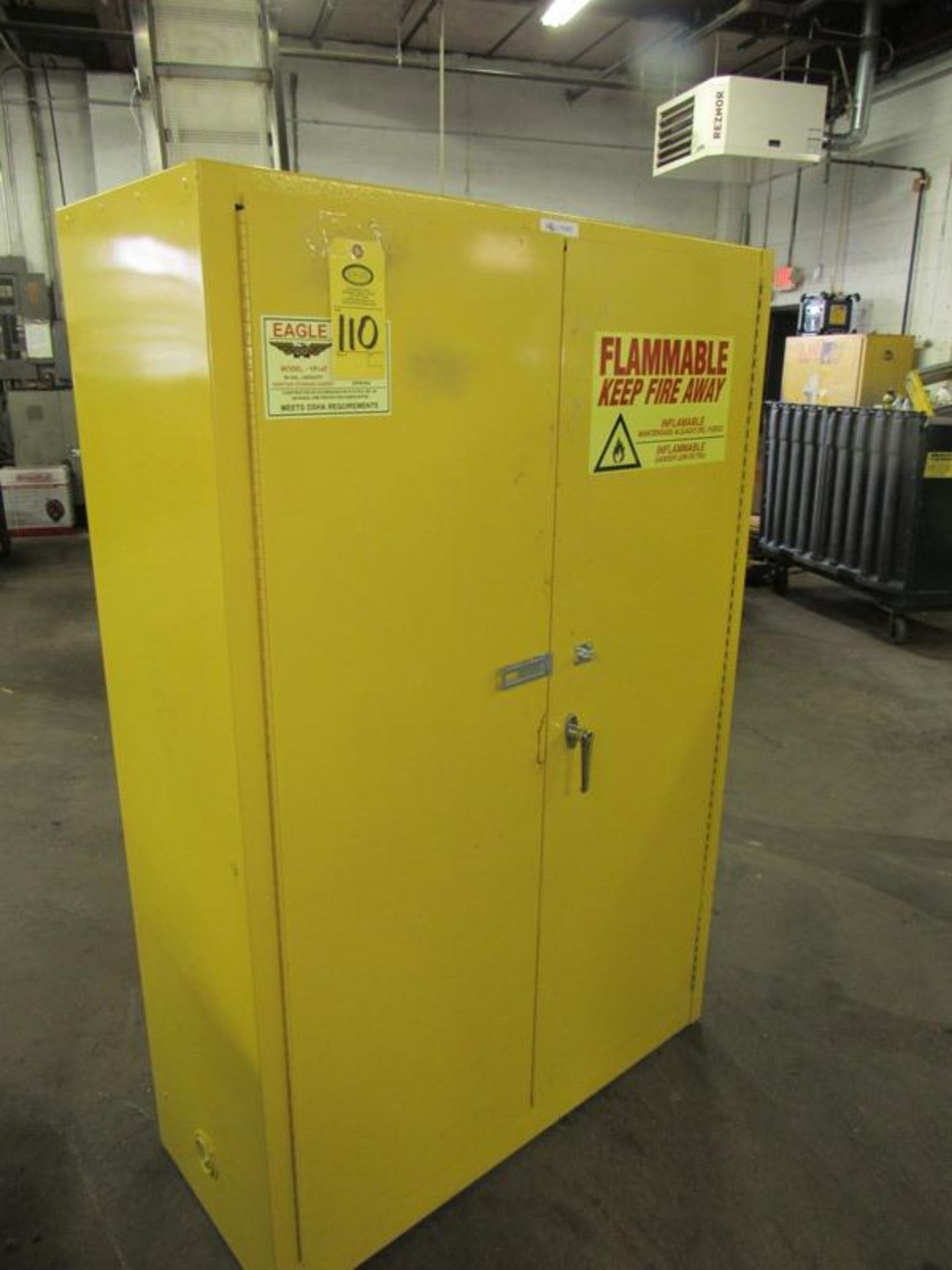 Eagle Mdl. YPI-47 Fire Proof Cabinet, 60 gallon capacity, 43" W X 18" D X 65" T (Required Loading - Image 2 of 4